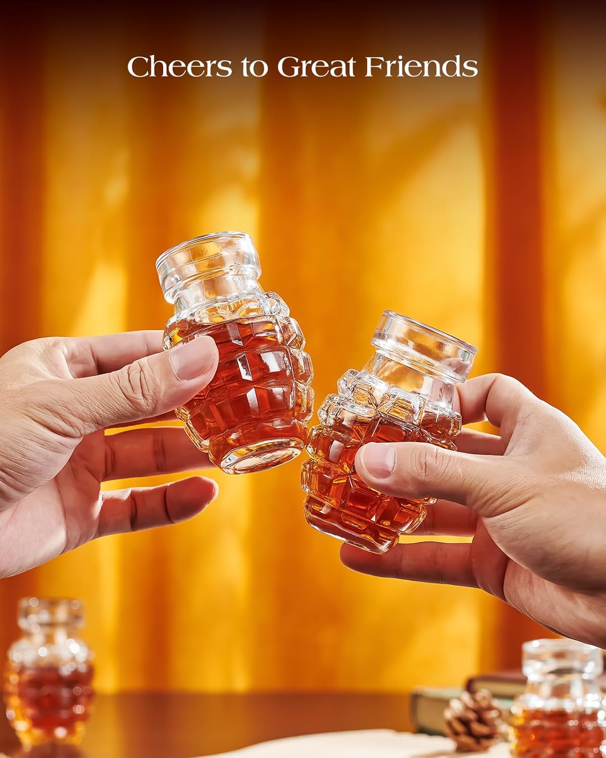 Kollea Grenade Shaped Shot Glass Set, Shot Cups with Heavy Base for Whiskey, Tequila, Vodka, Liquors, Set Of 6, 2.37 oz