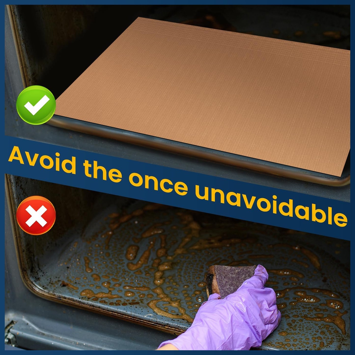 Oven Liners for Bottom of Oven -2Pack Large Heavy Duty Oven Mat, Toaster Gas Stove Oven Liner,Oven Covers for Electric Stove,Grill Mat - BPA & PFOA Free Kitchen Accessory to Keep Oven Clean