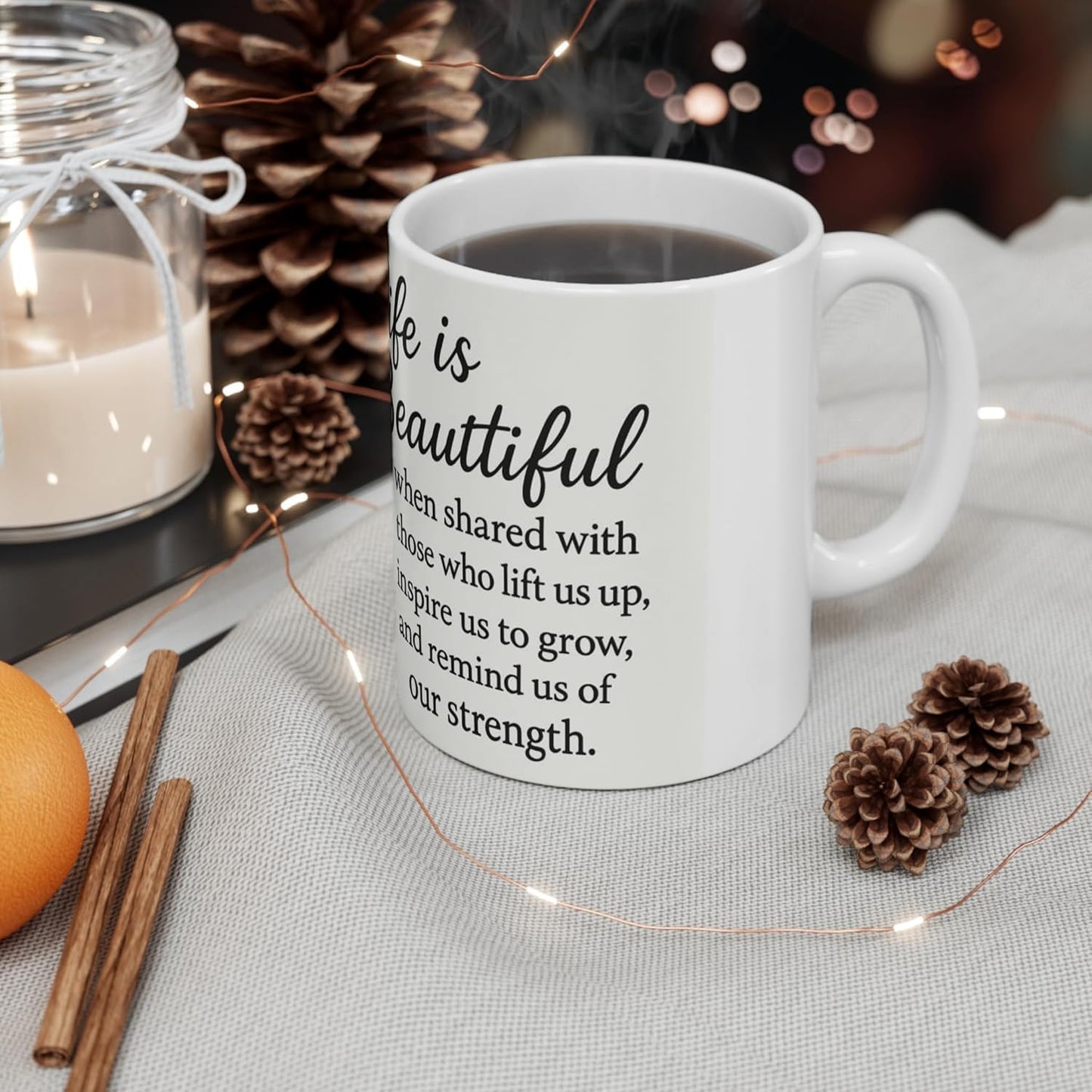 11 OZ Novelty Coffee Mugs - Christmas Gift (Inspirational Floral)