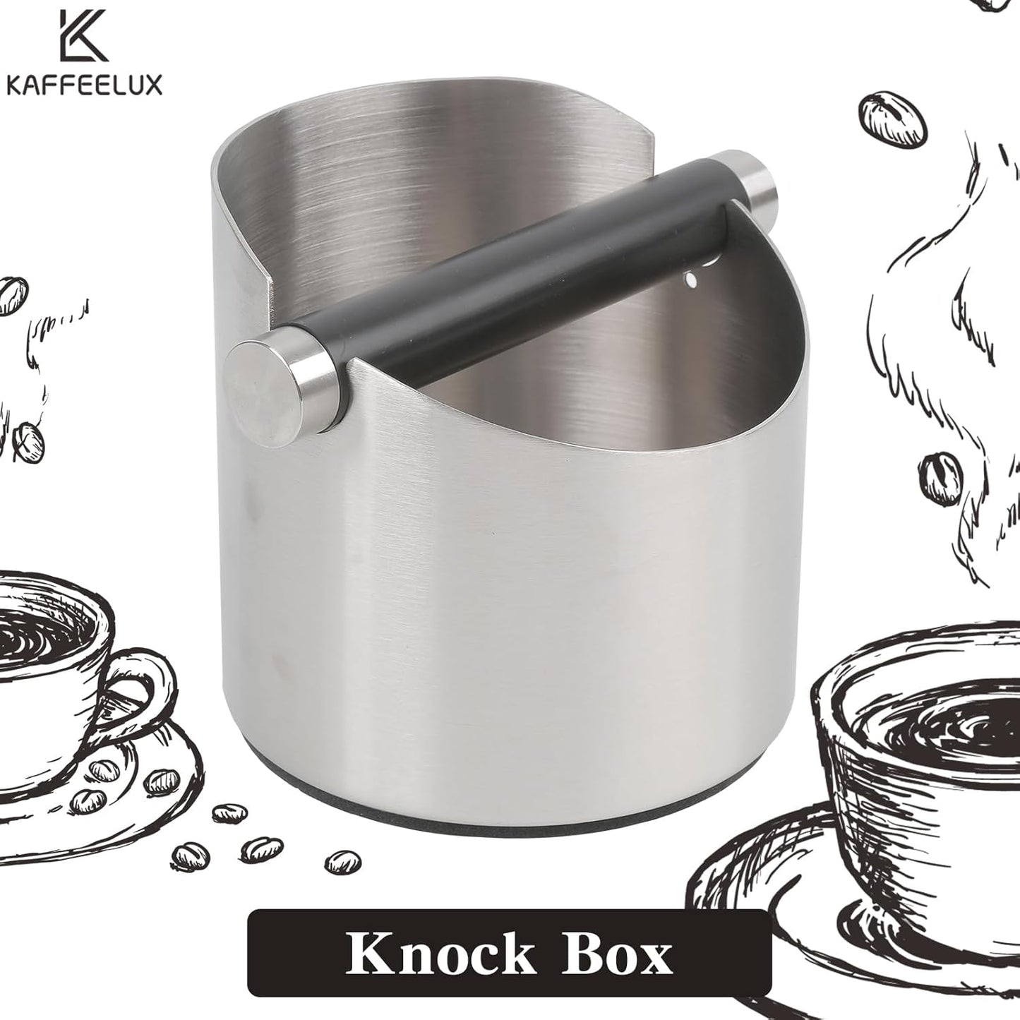 Italian Espresso Tapping Box, Stainless Steel Coffee Grinding Tapping Box, With Detachable Tapping Rod And Anti Slip Rubber Base (Silver-S)