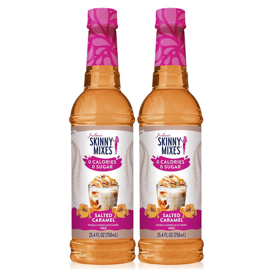 Jordan's Skinny Syrups Salted Caramel, Sugar Free Flavoring Syrup, 25.4 Ounce Bottle (Pack of 2)