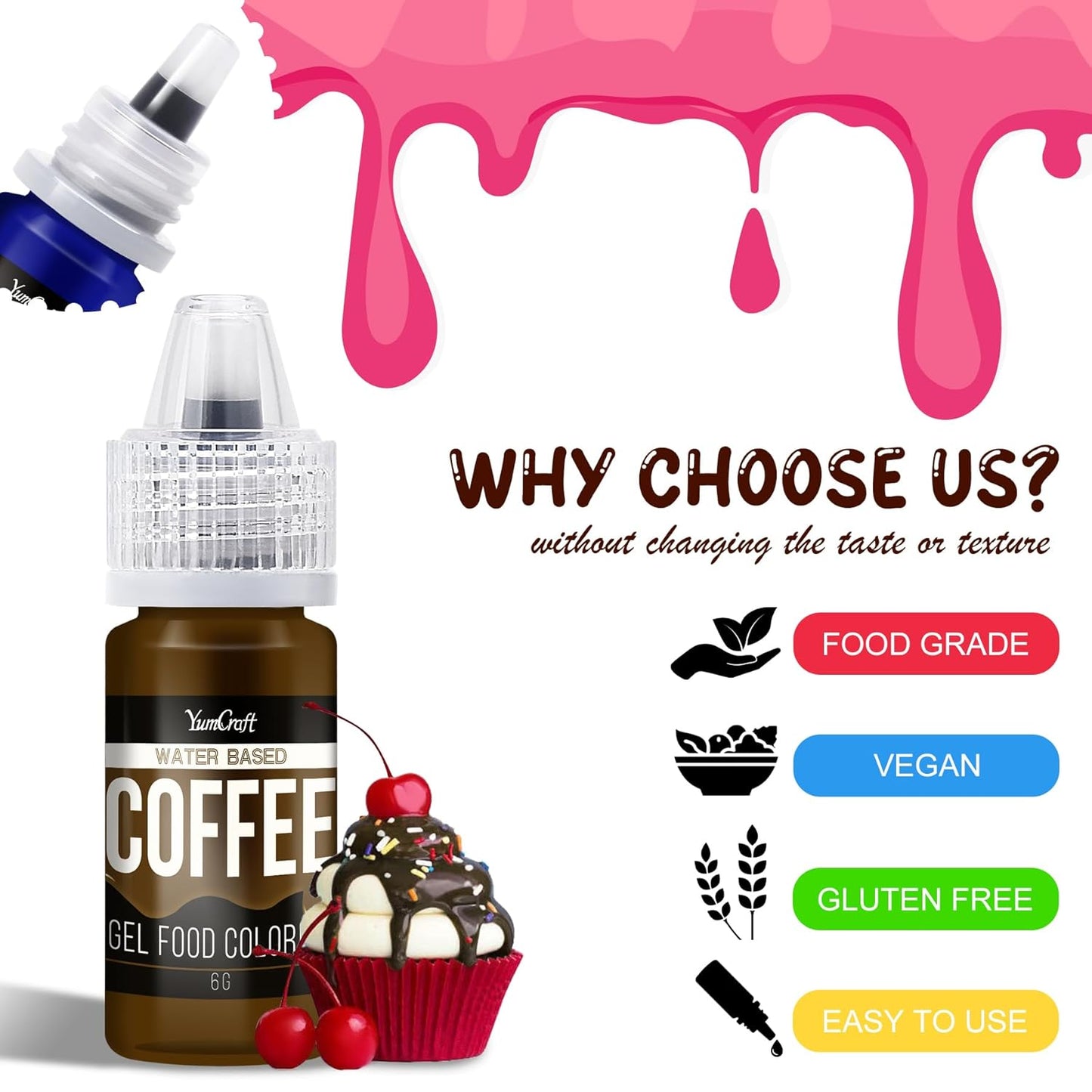 Food Coloring Gel - Vibrant Color Gel Food Coloring for Cake Decorating, Baking, Easter Egg, Icing - Tasteless Food Color Dye for Fondant, Cooking, Slime, Airbrush (Red, 5.3oz)