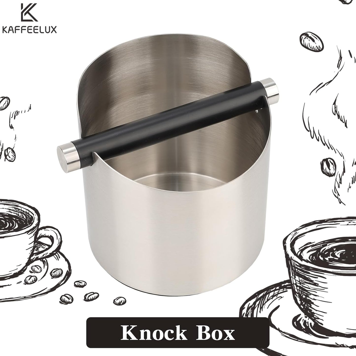 Italian Espresso Tapping Box, Stainless Steel Coffee Grinding Tapping Box, With Detachable Tapping Rod And Anti Slip Rubber Base (Silver)