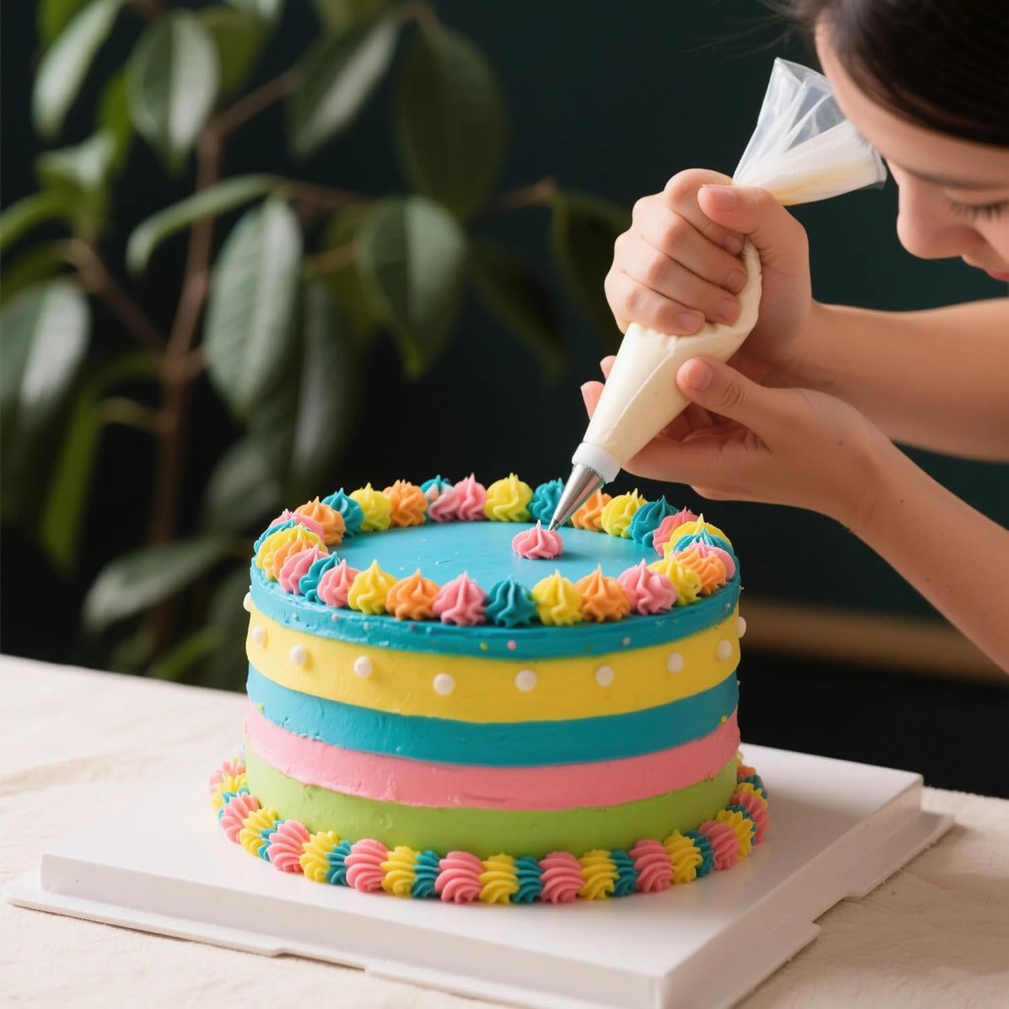 21 Inch Large Piping Bags - HOMIOVE XL Plastic Disposable Pastry Bags Anti Burst Non-Slip Design Cake Decorating Bags for Icing Tips Cake Baking Supplies Tools 100Pack