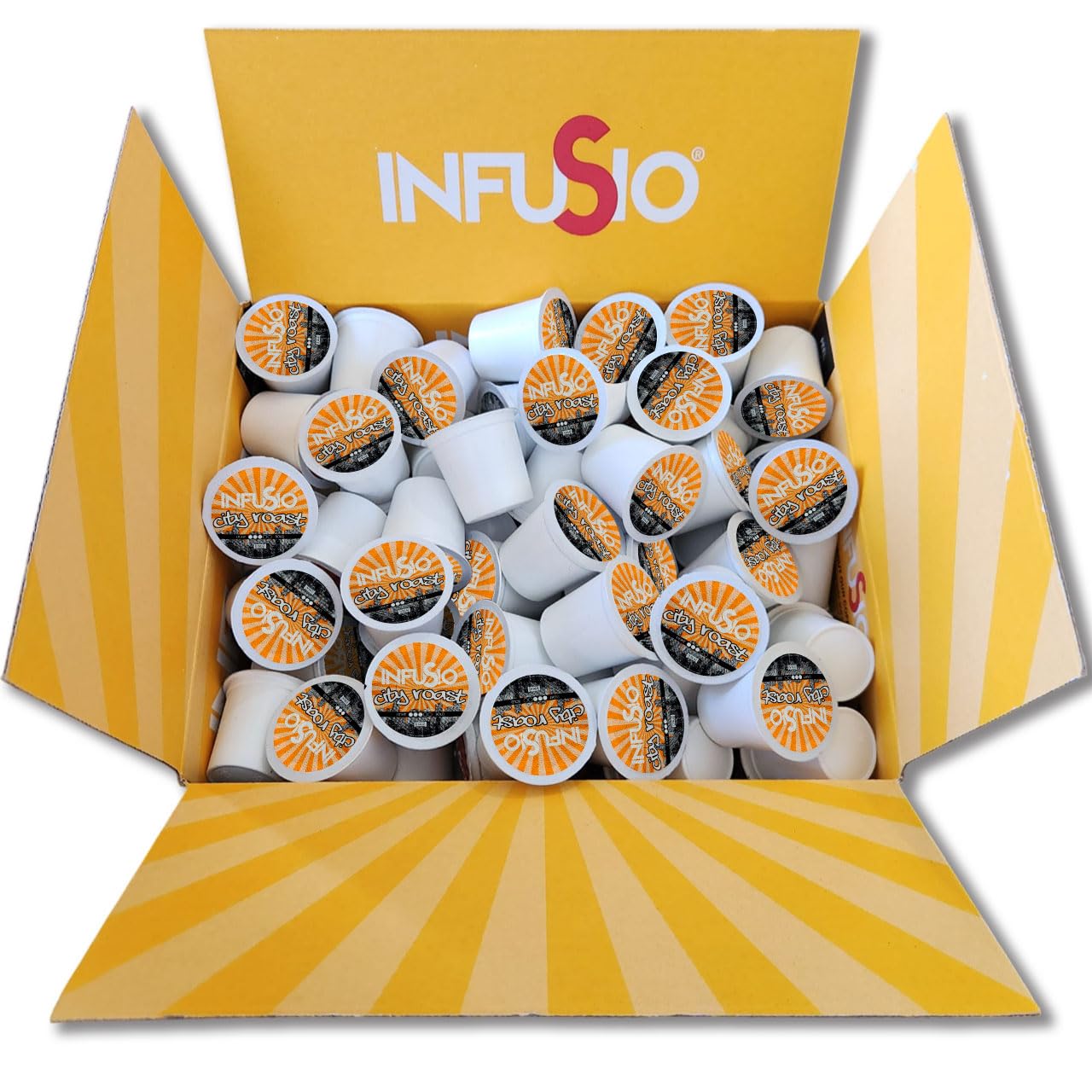 InfuSio Coffee Pods 96 Count City Roast Medium Roast Single Serve Coffee pods for Keurig K Cups Brewers - InfuSio Premium Roasted Keurig 2.0 Compatible