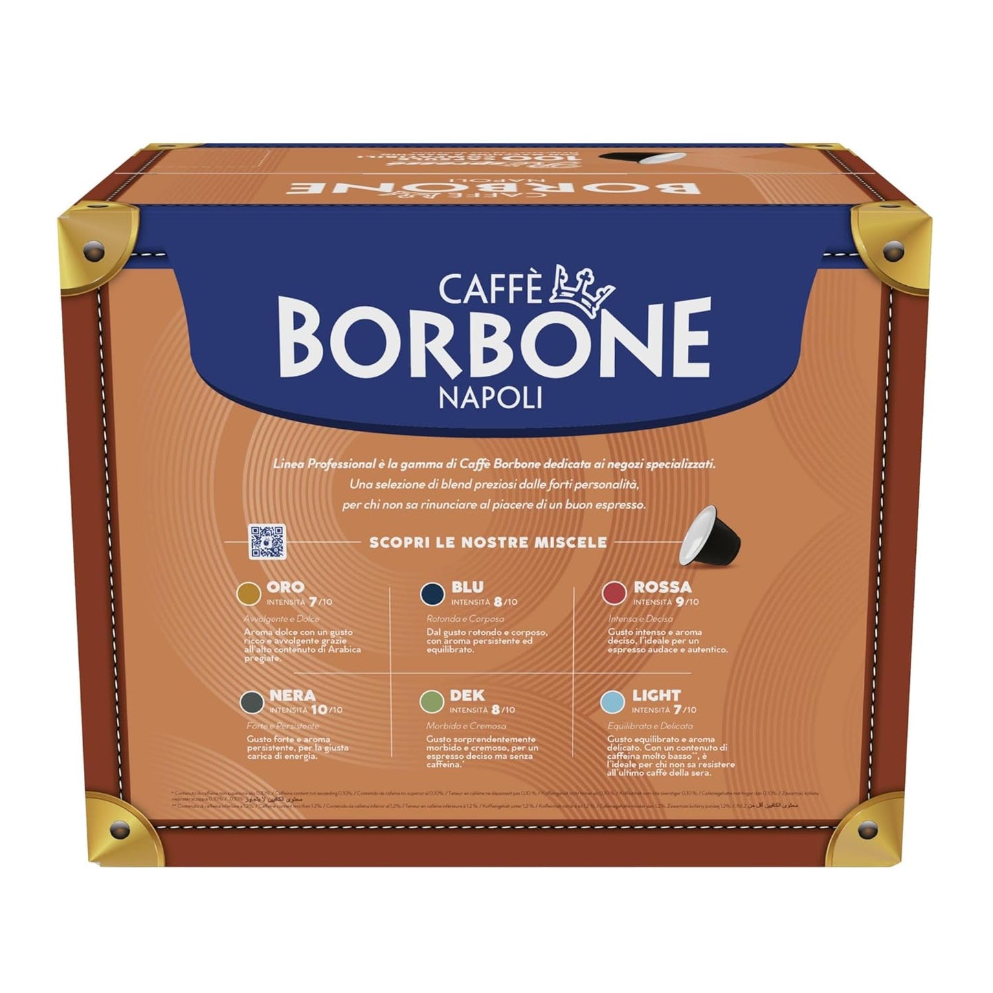 Caffè Borbone Nespresso Compatible Espresso Pods, Medium Roast Arabica and Robusta Blend, Intense Aroma and Full-Bodied Flavor, Blue Blend, 100 Pods