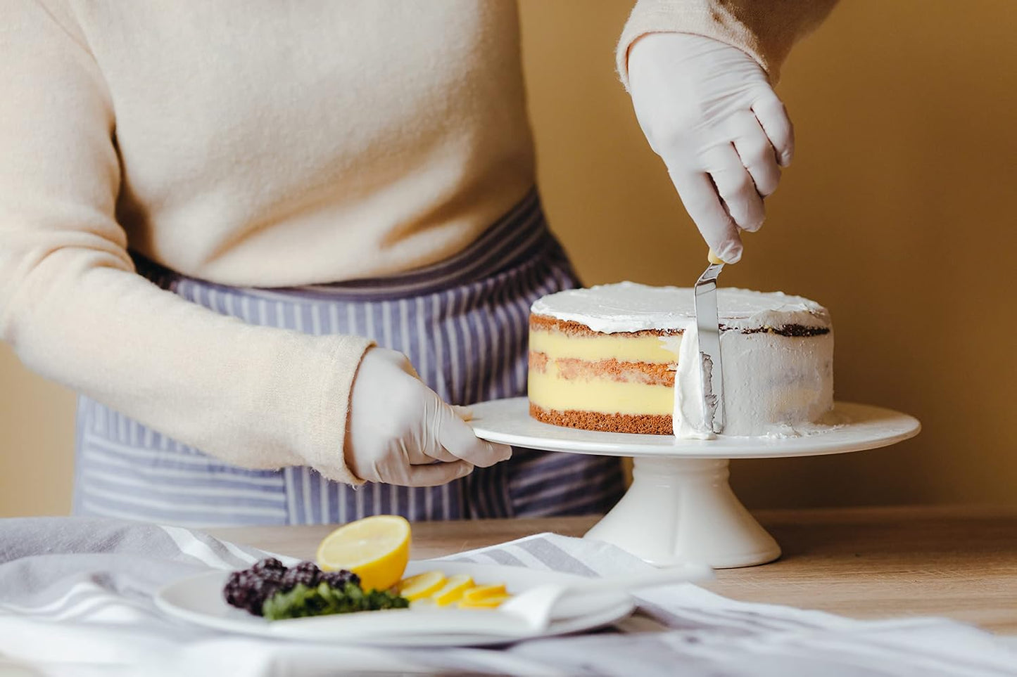 Professional Cake Decorating Tools - Stainless Steel 6.5" Offset Cake Spatula - Icing Spatulas with Wood Handle (6.5 inch)