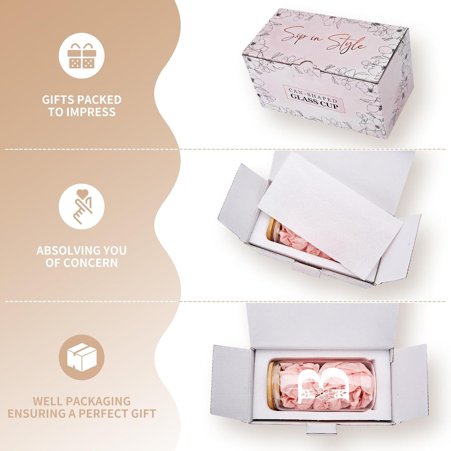 Personalized Gifts for Women, Monogrammed Glass Cups with Lids and Straws, Custom Tumbler, Cute Customized Mug, Aesthetic Stuff, Initial Iced Coffee Cup, Drinking Glasses, Birthday Teacher Gifts, F