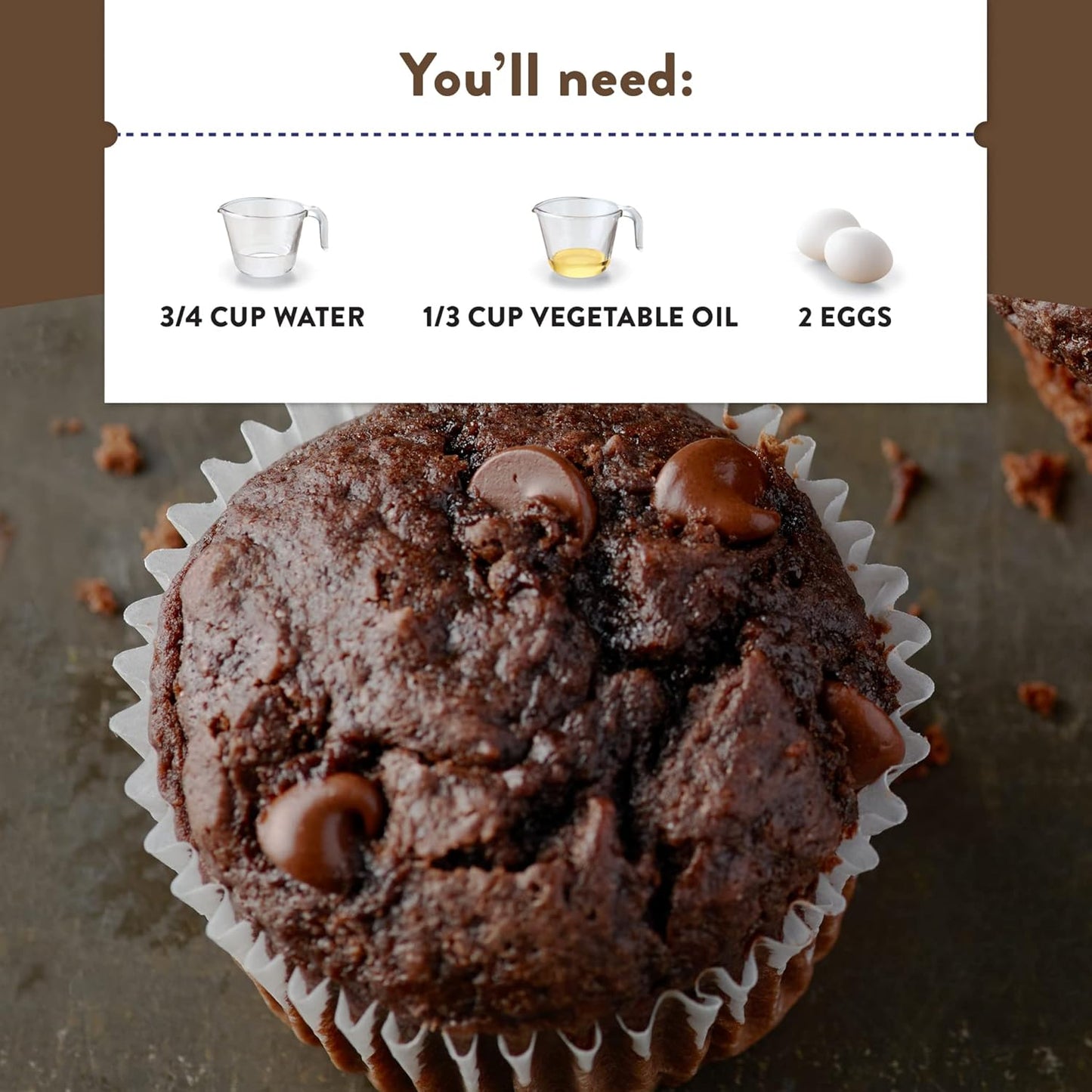 Krusteaz Muffin Mix, Double Chocolate Muffin Mix, Made with Real Chocolate Chips & No Artificial Flavors, Colors or Preservatives, 20 Ounce Box (Pack of 4)