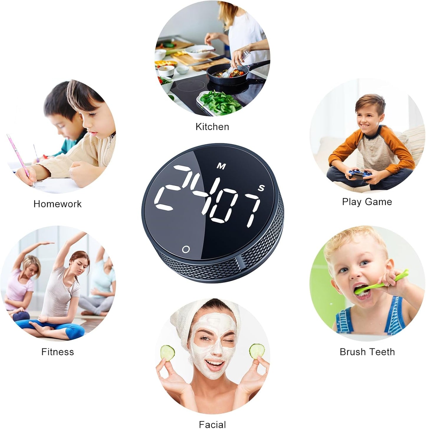 AVINIA Digital Kitchen Timers, Visual timers Large LED Display Magnetic Countdown Countup Timer for Classroom Cooking Fitness Baking Studying Teaching, Easy for Kids and Seniors