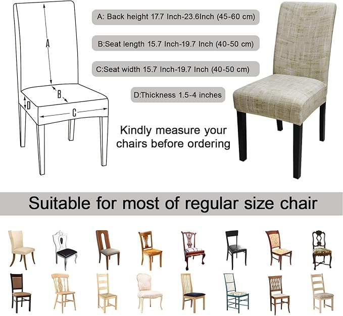 JQinHome Pattern Chair Covers Pack of 12,High Stretch Removable Washable Parsons Chair Slipcover for Home Party Hotel Wedding Ceremony (Stripe Pattern,12PCS)