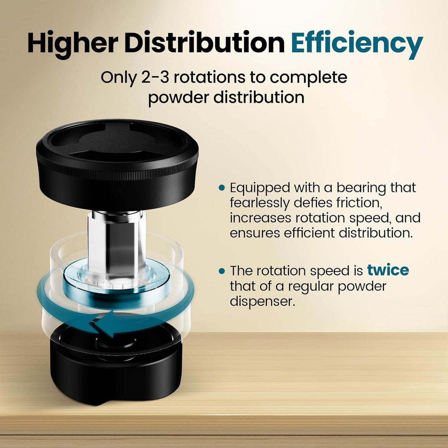 MHW-3BOMBER 53.3mm Coffee Distributor for Breville, Gravity Espresso Distribution Tool with Adaptive Height for Barista, Coffee Leveler for 53mm/54mm Portafilter, Astra Distributor, T7020-OS