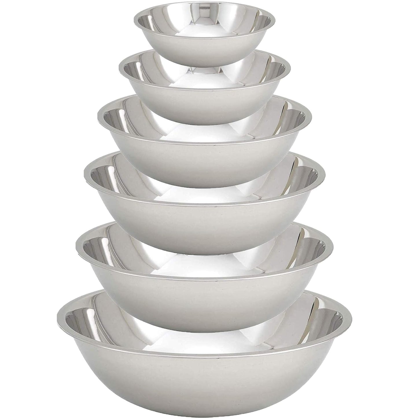 Tiger Chef Stainless Steel Mixing Bowls Set for Kitchen - Nesting Prep Bowls (Set of 6)