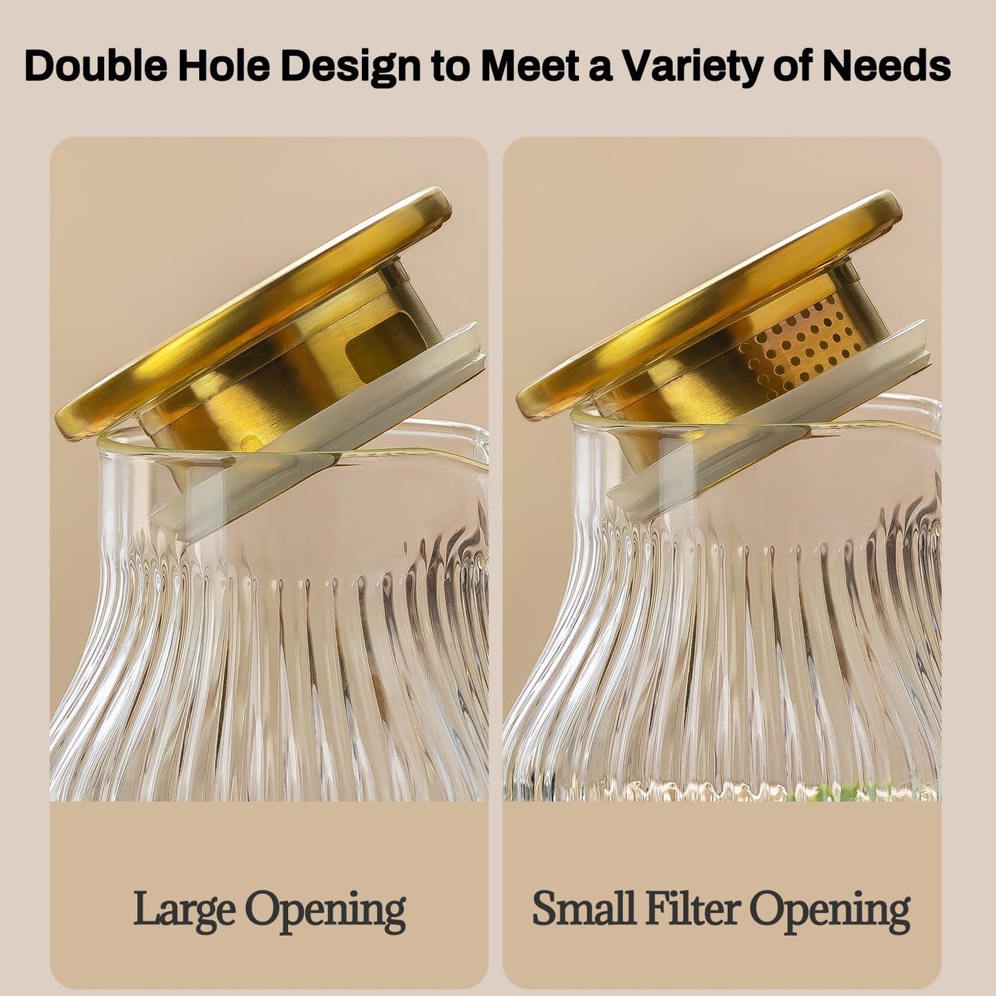 Square Glass Pitcher with Lid and Spout,68 oz/2 Liter Vertical Stripes Water Pitcher for Fridge, Borosilicate Glass Water Carafe for Cold Brew, Coffee, Lemonade, Sun Tea,Heat Resistant