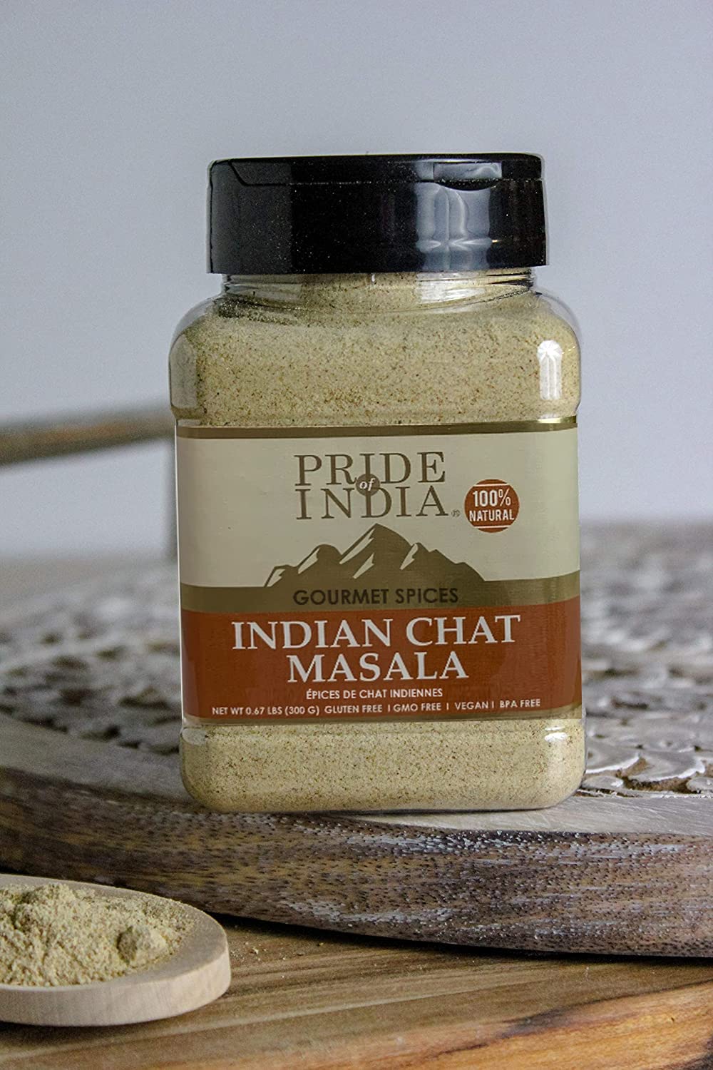Pride of India - PACK of 6 - Indian Chat Masala Seasoning Spice – For Savory Dishes -Perfect Seasoning for Drinks/Salads/Fruits -Preservatives Free-Easy to Store – 8oz. Medium Dual Sifter Jar
