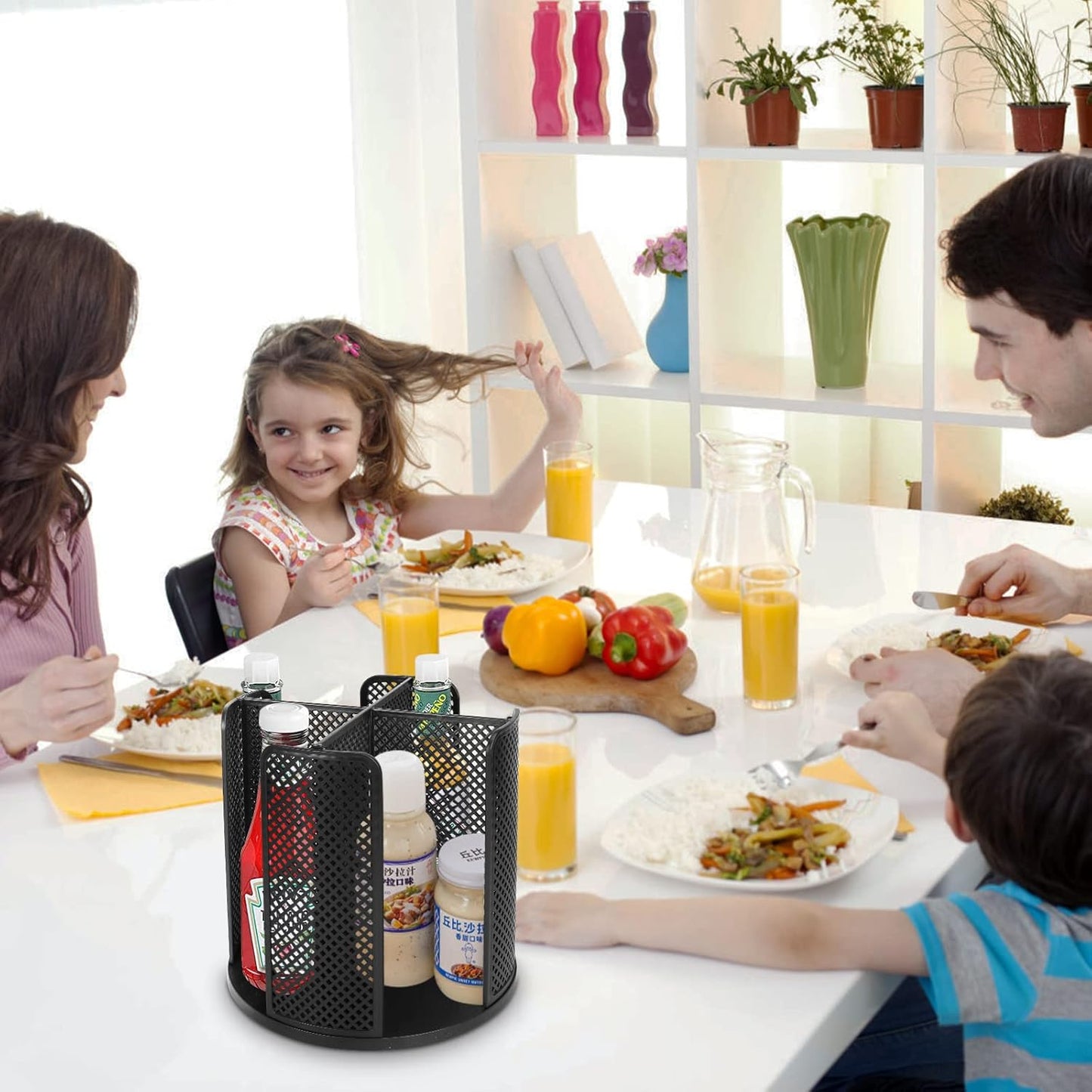 Cup and Lid Organizer Cup Dispenser Coffee Cup Organizer Paper Cup Holder Rotating for Bathroom, Restaurant, Break Room, Coffee Station, Bar, Buffet, Kitchen Cabinet, Countertop,4 Compartment