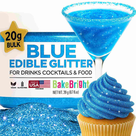 Blue Edible Glitter for Drinks Bulk Edible Glitter for Cakes Drink Brew Glitter, Blue Edible Glitter Cake Decorations Edible Blue Glitter Edible Glitter for Strawberries Cocktail