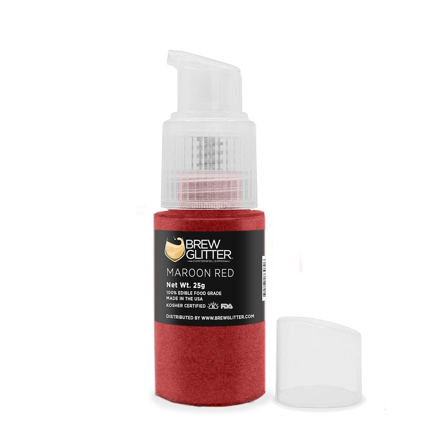 Brew Glitter - Maroon Red (25g Spray Pump 1x Jar) | Edible Glitter for Drinks, Cocktails, Beer, Garnish & Beverages