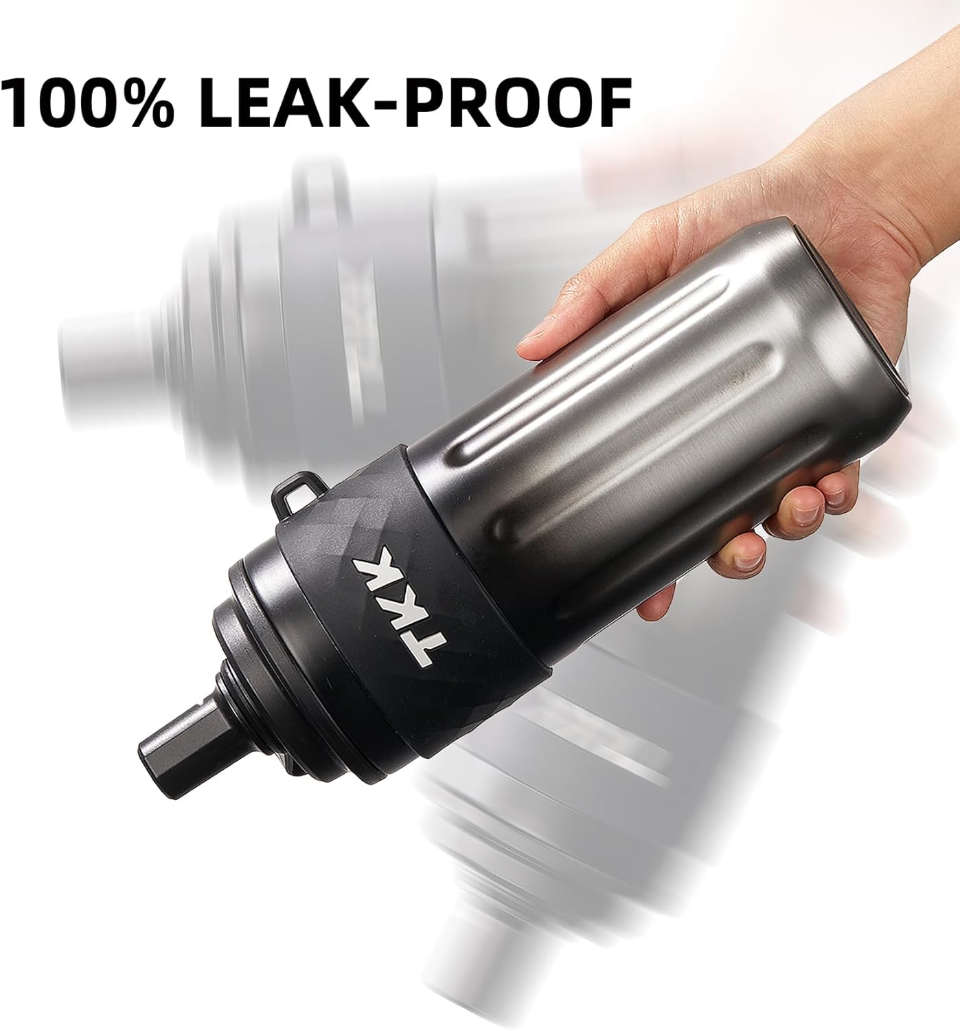 TKK 17 OZ Travel Tumbler Ceramic Lining with Straw Lid, Stainless Steel Vacuum Insulated Double Wall Coffee Tumbler, Leak Proof Iced Water Bottle with Carry Strap for Hot & Cold Drinks, SteelBlack