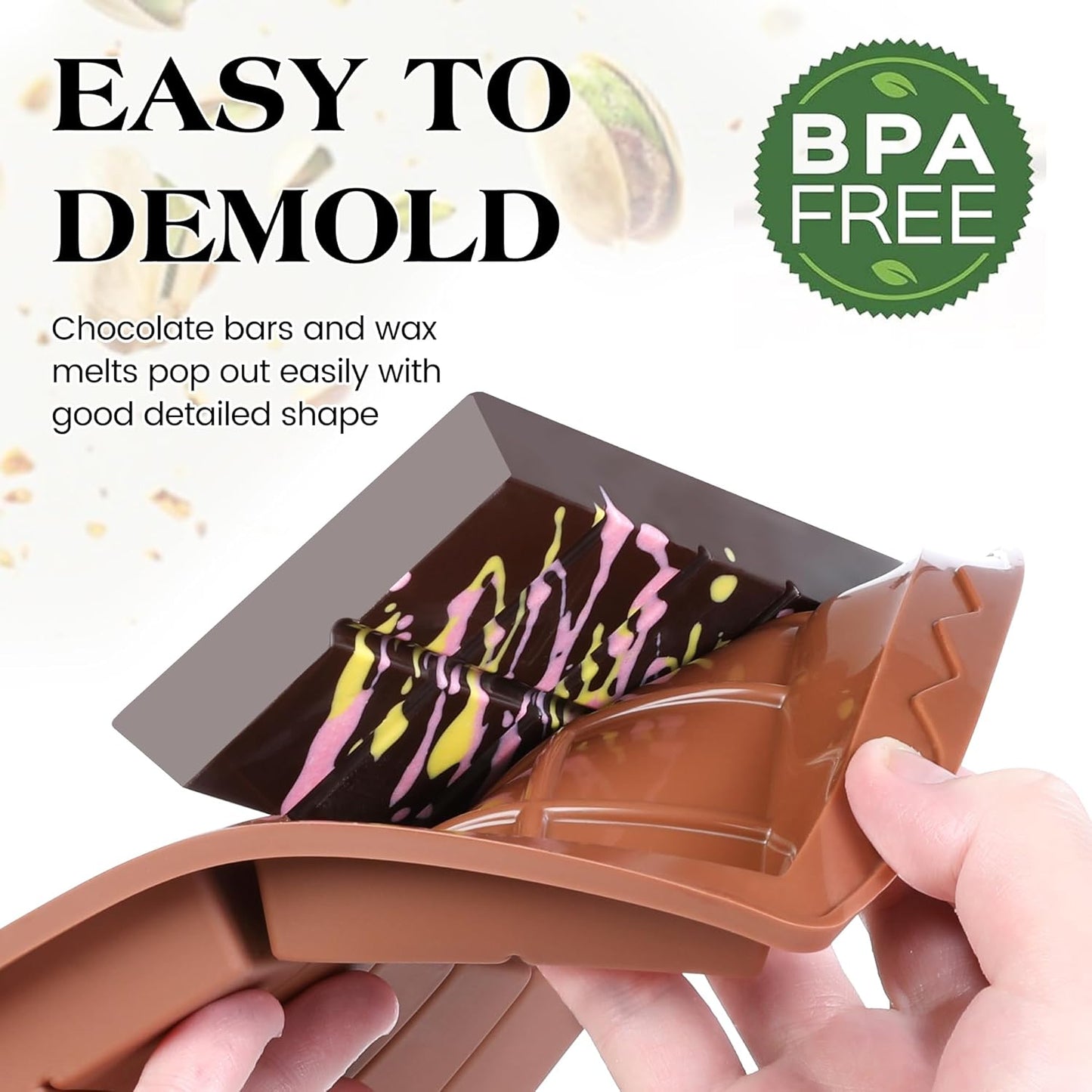 1 Pc Chocolate Bar Mold Deep Large Chocolate Molds Silicone Break Apart Thick Silicone Molds for Candy Bar (10 Snap）