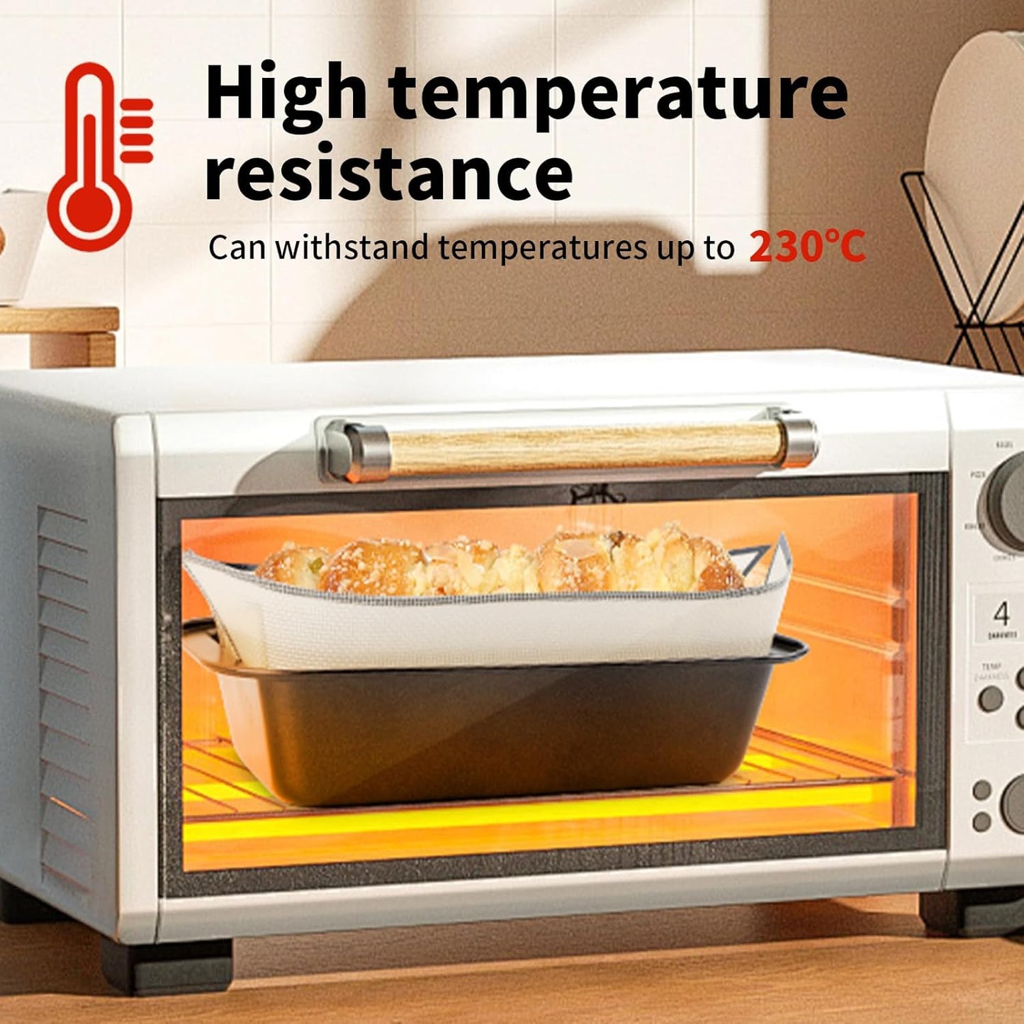 2Pcs Silicone Bread Loaf Pan Liners, Extra Thick Silicone Baking Mat for Dutch Oven, Non-Slip & Easy Clean Reusable Sourdough Bread Baking Supplie - For Bread, Cookies, Pastry (black)