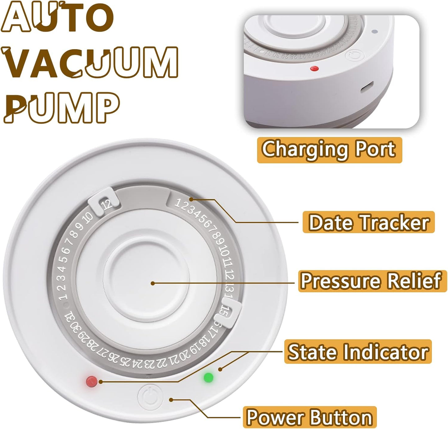 Minidiva Smart Vacuum Container, Automatic Electric Airtight Glass Jar for Food Coffee Storage Meal Prep (950ml)