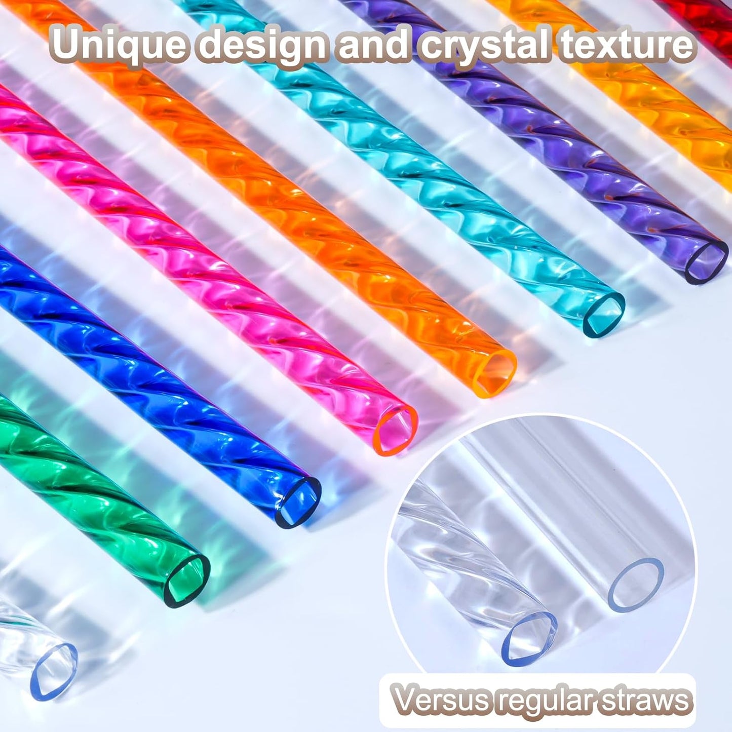 Reusable Straws for Stanley Cup Replacement,12 Inch Plastic Extra Long Straw for 40/30 oz Tumbler,Clear Hard Drinking Straws for Stanley,10mm Large Wide Water Bottle Straw for Stanley Cup Accessories