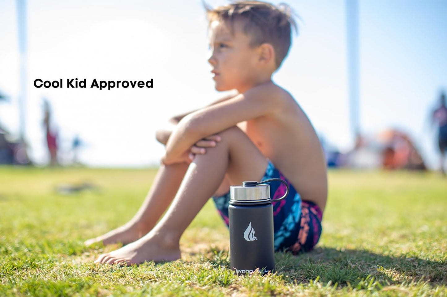 HYDRO CELL Stainless Steel Insulated Water Bottle with Straw - For Cold & Hot Drinks - Metal Vacuum Flask with Screw Cap and Modern Leakproof Sport Thermos for Adults (Black 14oz)