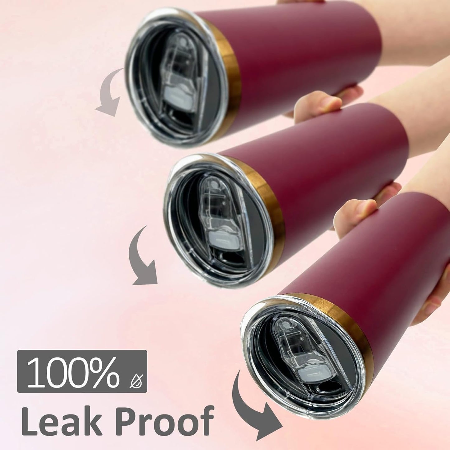 20 oz Skinny Tumblers Bulk 4 Pack, Stainless Steel Insulated Tumbler with Lids and Straws, Slim Double Wall Powder Coated Travel Coffee Mugs Reusable Cup for Hot Cold Drinks (Red,4 pack)