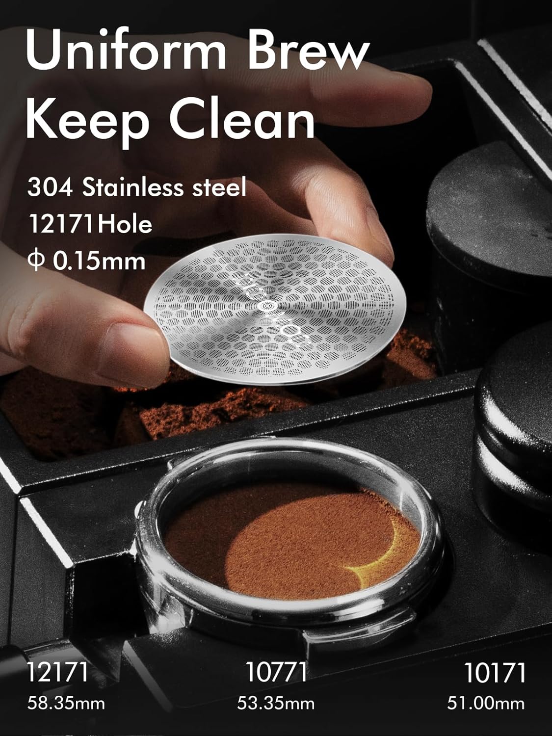 2pack 58.35mm Espresso Puck Screen, 0.9mm 150μm Ultra Thin Espresso Filter Screen - Reusable Coffee Filters for Espresso Portafilter Filter Basket 58mm