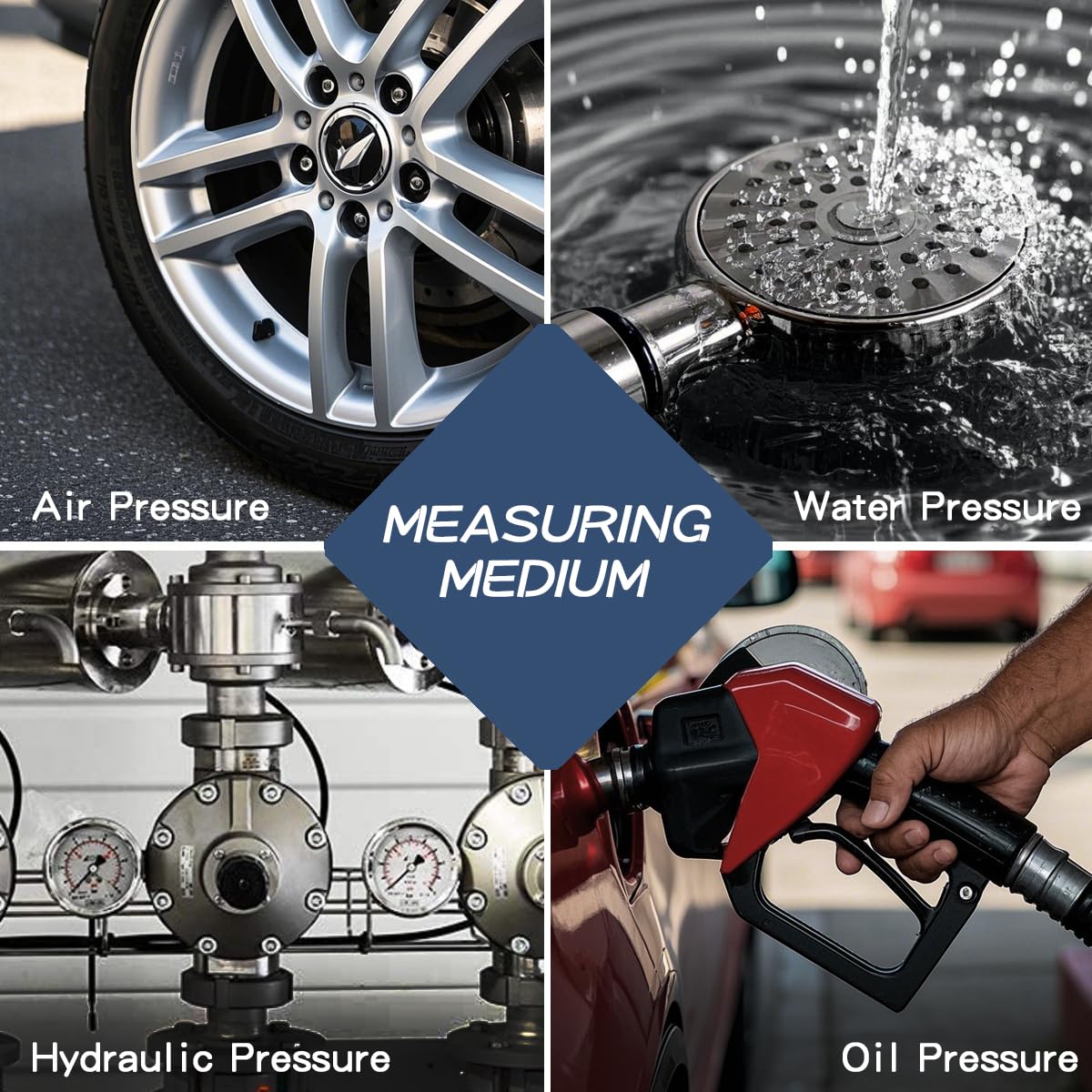 30inHg Vacuum Pressure Gauge, Water Pressure Gauge, 2.5" Dial Size, 1/8" NPT Lower Mount, 304 Stainless Steel Case, for Pneumatic Air Compressor RV Regulator Valve Test(with Tape)