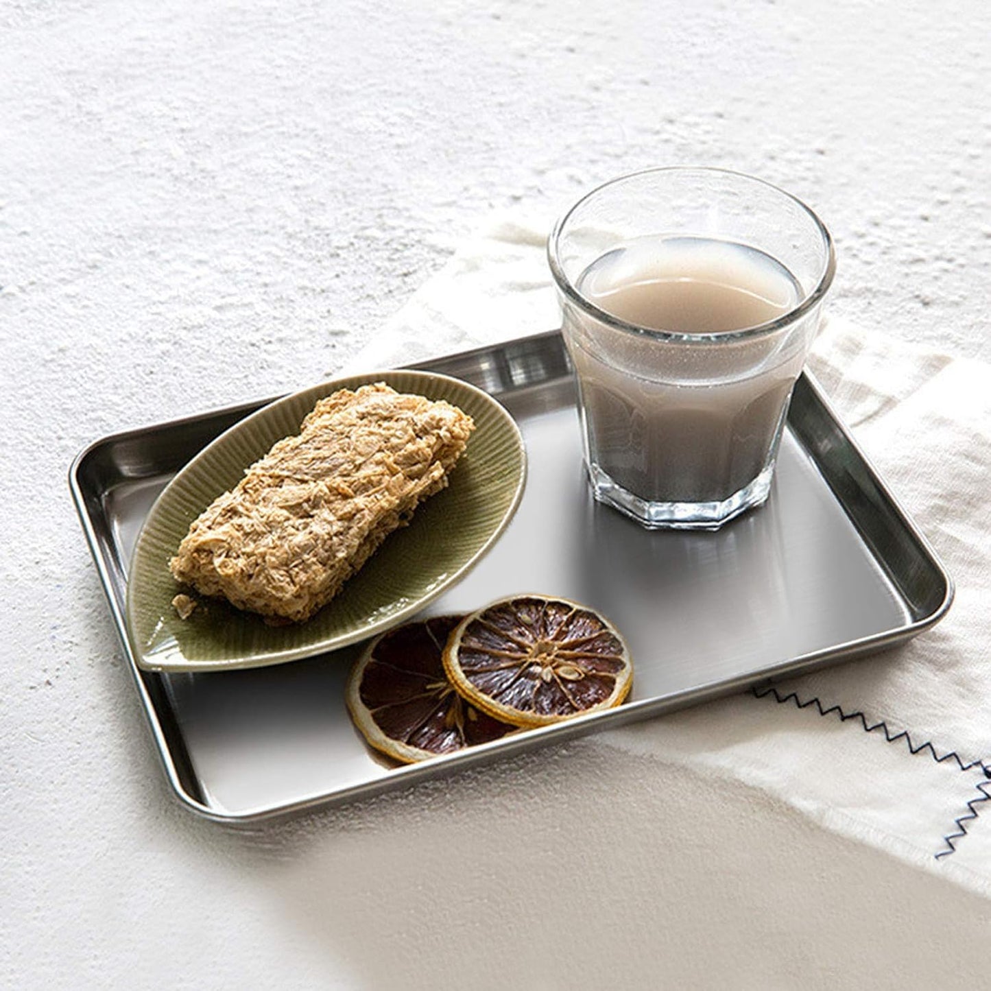 P&P CHEF 9 Inch Baking Cookie Sheet, Oven Pan Tray Stainless Steel Sheet Pan for Kitchen, Oven Bakeware for Multi Uses, Shiny Look & Dishwasher Safe, Healthy & Heavy Duty, 4Pcs