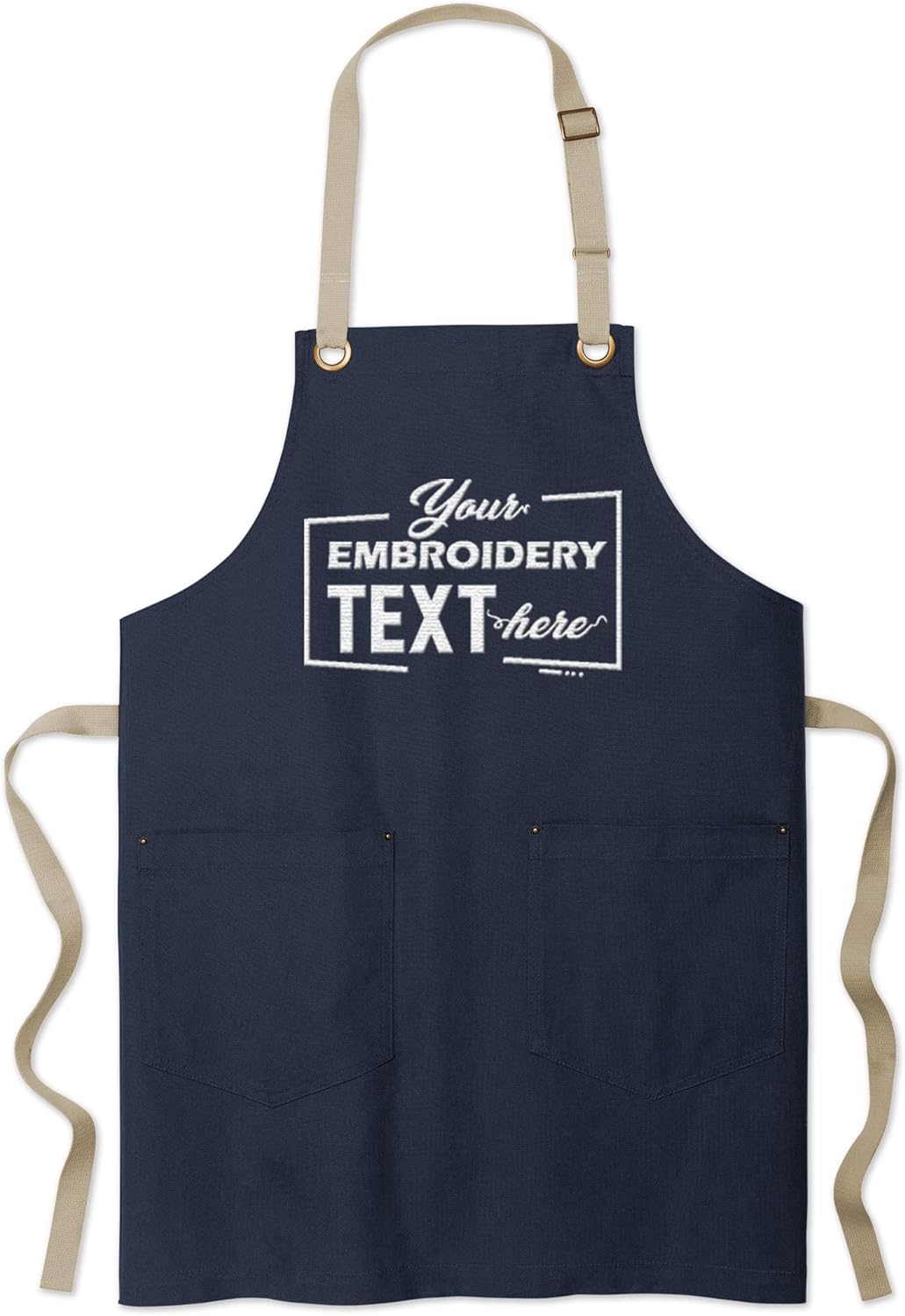 TEEAMORE Custom Embroidered Kitchen Apron Add Your Name Logo Design Cooking Baking Kitchen Chef Apron Gifts