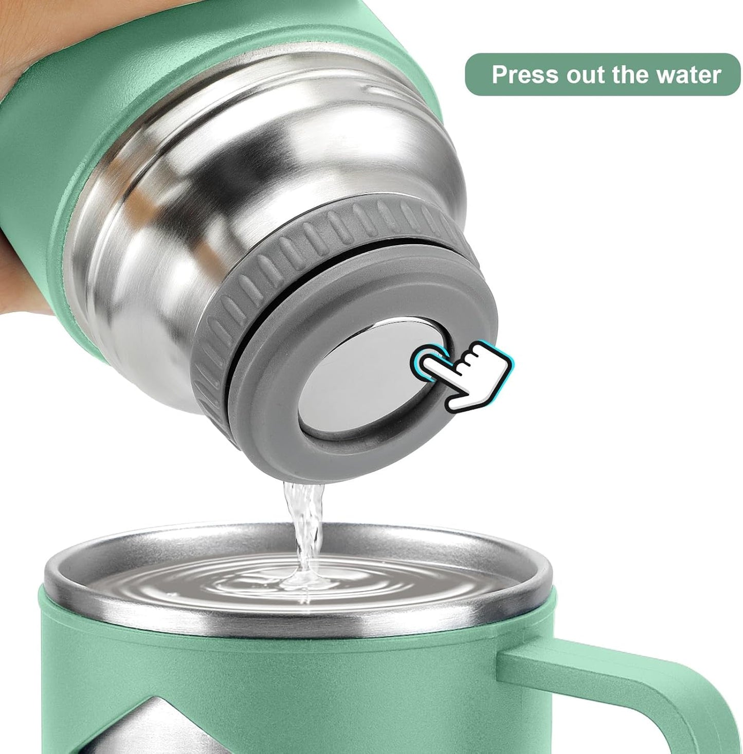 Stainless Steel Thermo 700ml/23.7oz Vacuum Insulated Bottle with Cup for Coffee Hot drink and Cold drink water flask.(Green,Single)