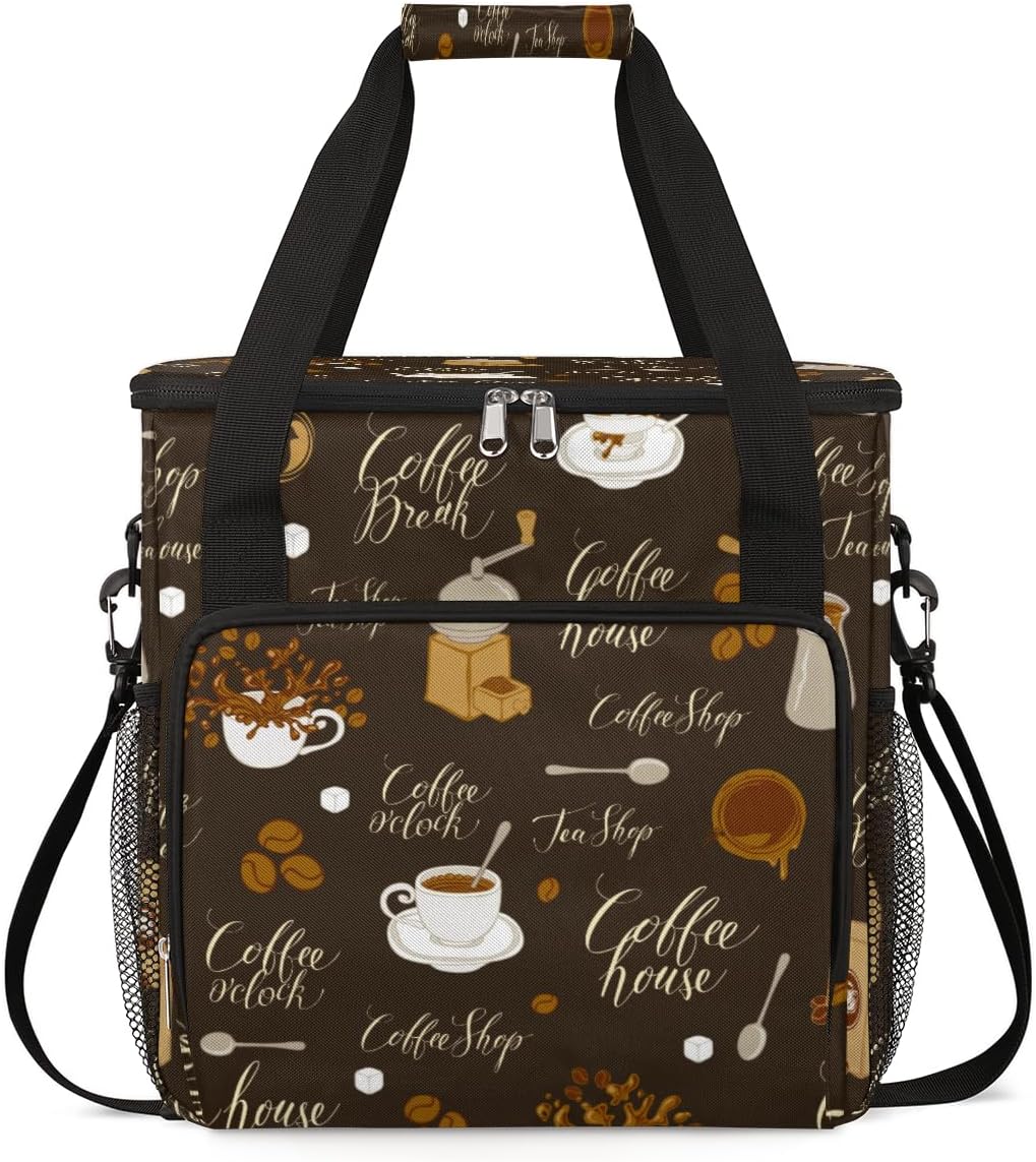 cfpolar Coffee Maker Storage Bag, Waterproof Travel Carrying Storage Tote Bag Organizer Case, Compatible with K-Mini or K-Mini Plus, And Suitable for Other Accessories， With Pockets for K-Cup Pods