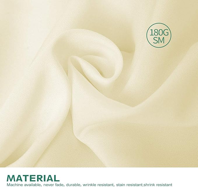 Surmente Ivory Tablecloth for Round Tables, 120-inch Round Table Cloths for Weddings, Banquets, or Restaurants