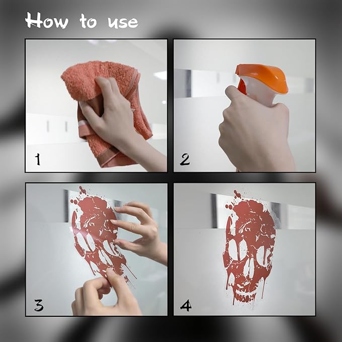 8 Sheets Halloween Window Clings, Bloody Handprint Footprint Window Stickers Scary Halloween Decorations Self Adhesive Wall Decal for Party Bathroom Car Door Zombi Restroom Sign Decals-85 Pcs