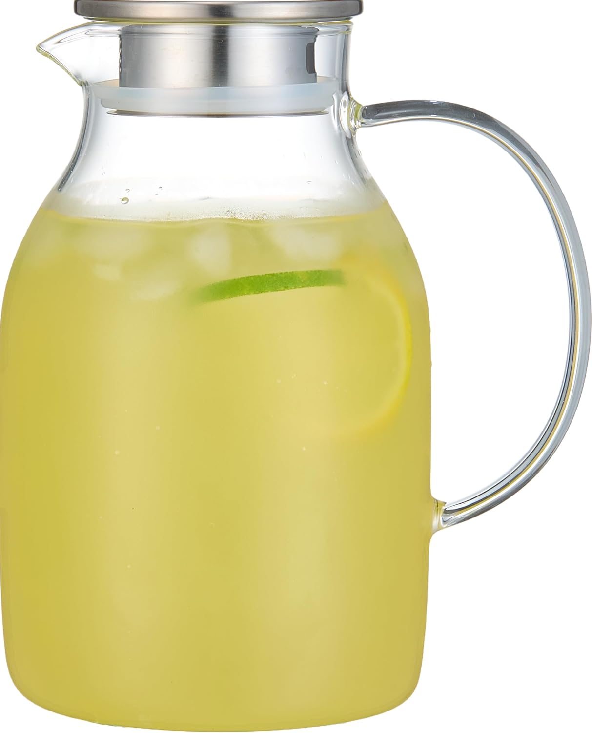 Karafu 68 Oz/2 Liter Glass Pitcher with Lid, Heat Resistant Water Jug for Hot/Cold Water, Ice tea and Juice Beverage