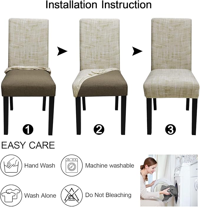 JQinHome Pattern Chair Covers Pack of 12,High Stretch Removable Washable Parsons Chair Slipcover for Home Party Hotel Wedding Ceremony (Stripe Pattern,12PCS)