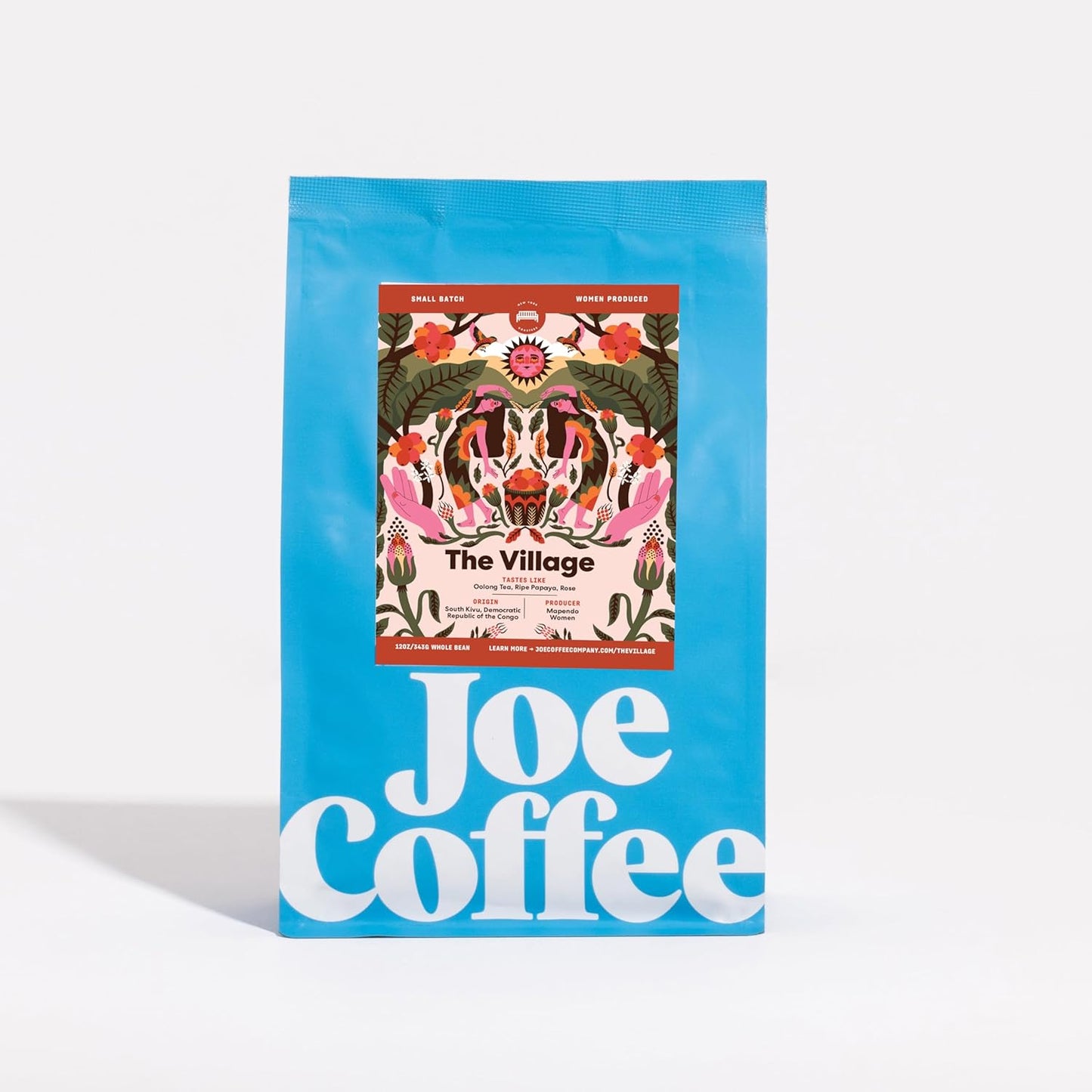 Joe Coffee Company - The Village Whole Bean Specialty Coffee, 12 oz Bag | Women-Produced, NYC Roaster, Rainforest Alliance Certified, Kosher, Climate-Friendly