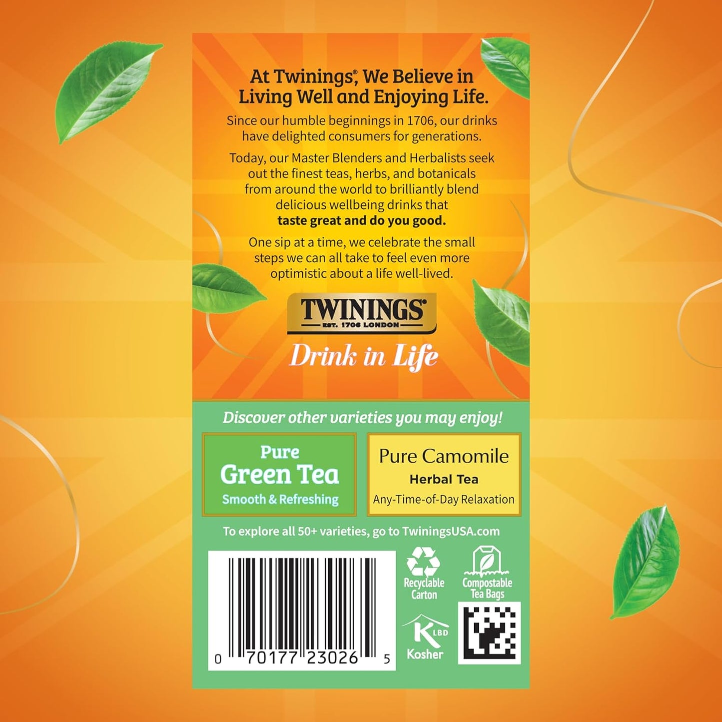 Twinings Pure White Tea Individually Wrapped Bags, 20 Count (Pack of 6), Light & Fresh, Caffeinated, Enjoy Hot or Iced, 120 Teabags