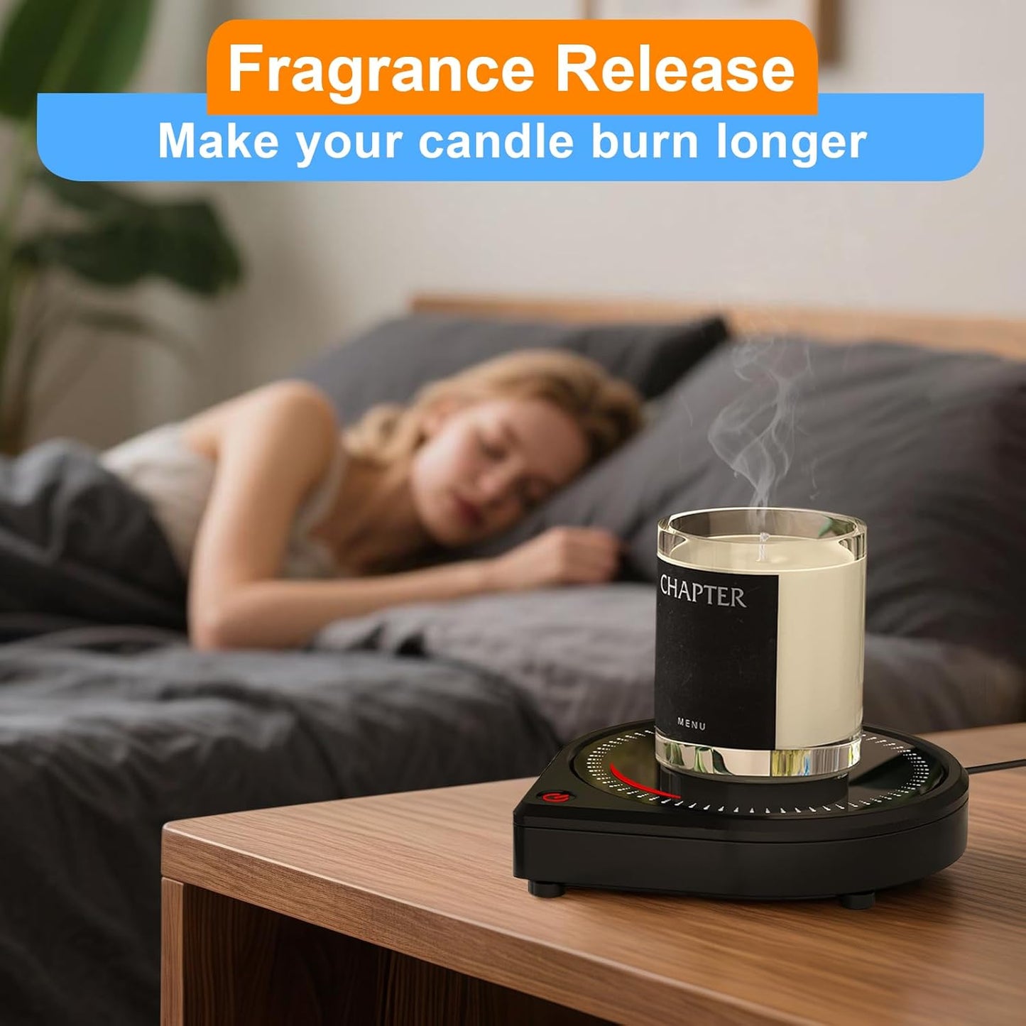 Coffee Mug Warmer for Desk, Smart Coffee Warmer with Touch Tech & Light, Coffee Cup Warmer with Gravity Sensor & Auto Shut Off, Candle Warmer Plate - Ideal Gifts for Dad and Mom