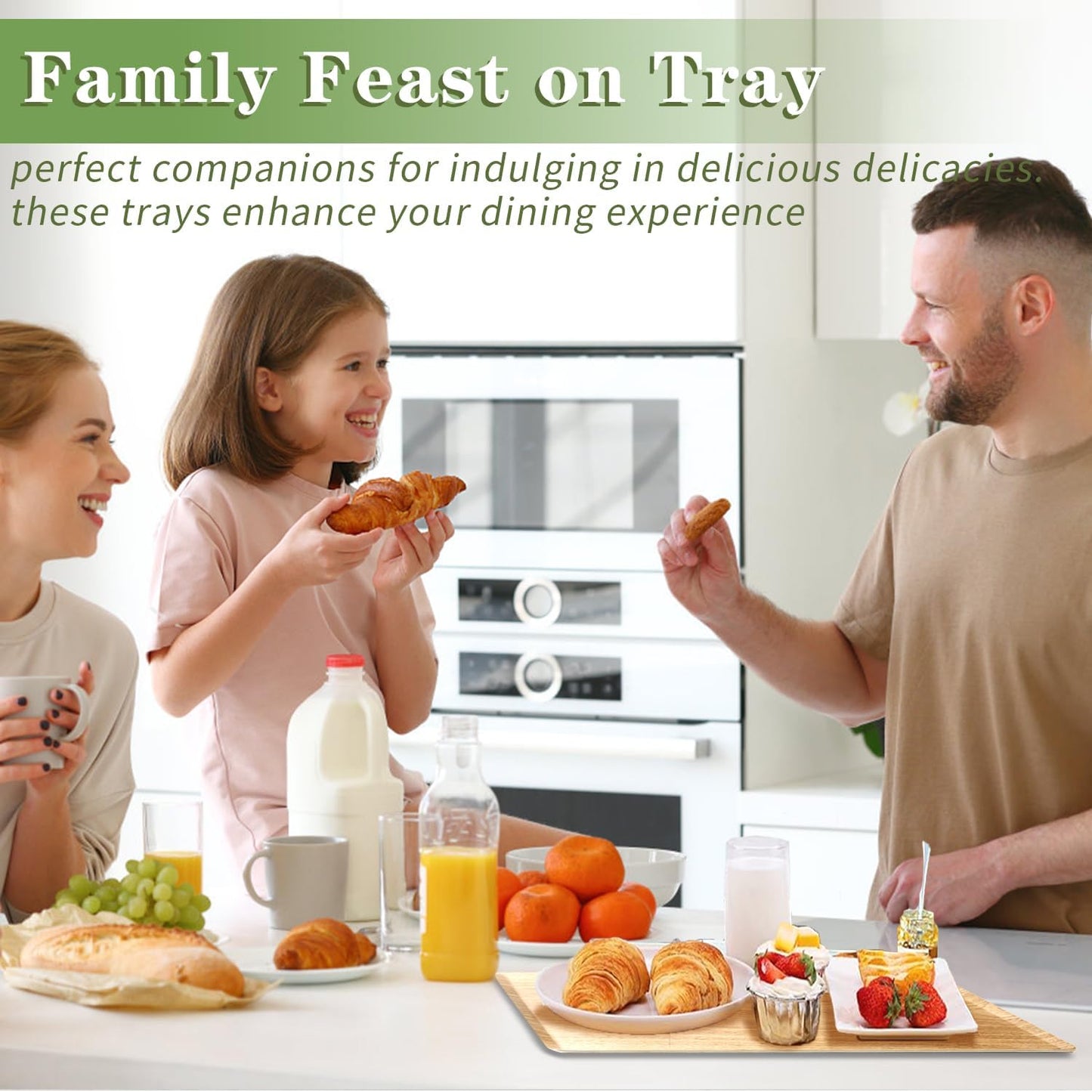 Wooden Trays for Eating, Decorative Serving Trays for Party, Great for Tea Tray, Bar Tray, Breakfast Tray - 6 x 11 Inch