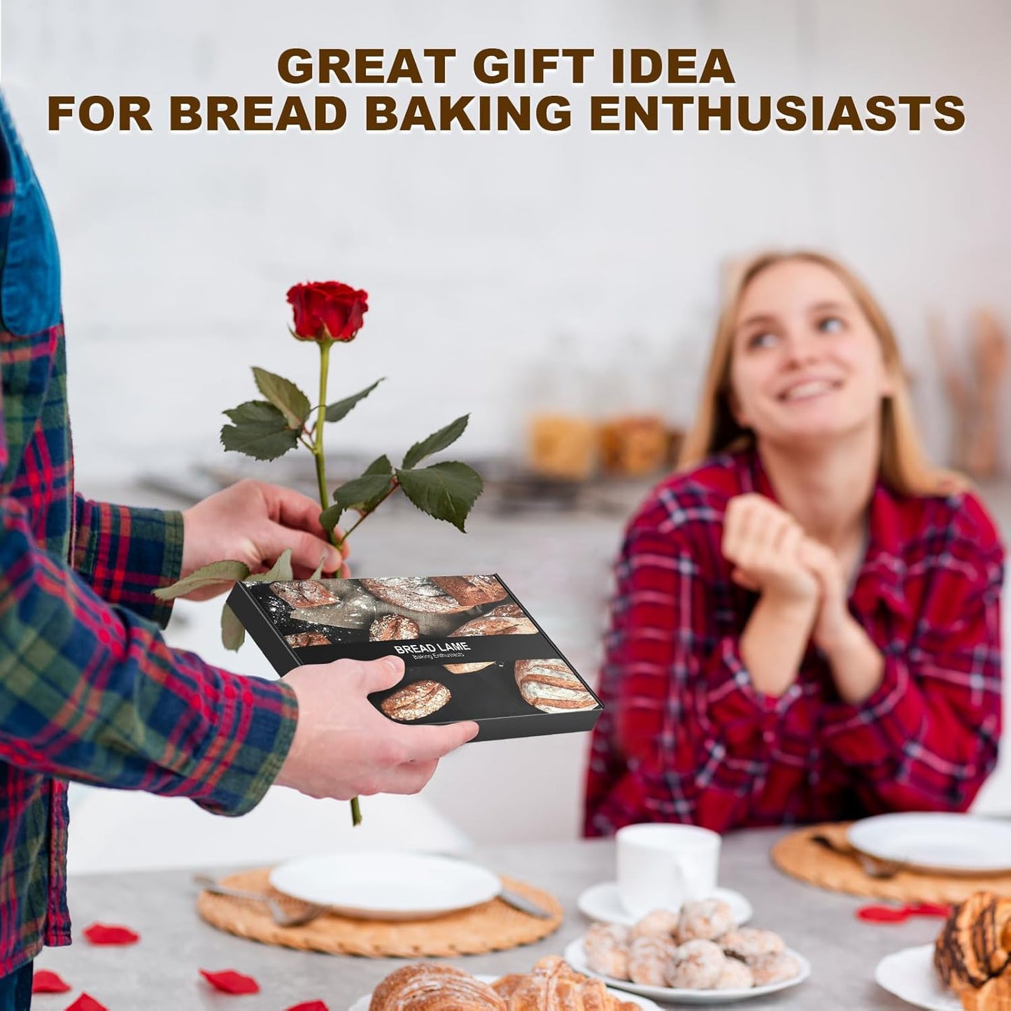 Innovative Magnetic Bread Lame Bread Scoring Tool,Bread Lame Cutter,Bread Scoring Knife for Bread Baking & Sourdough Baking,Bread Razor Tool with 5 Razor Blades-Black Walnut Wood