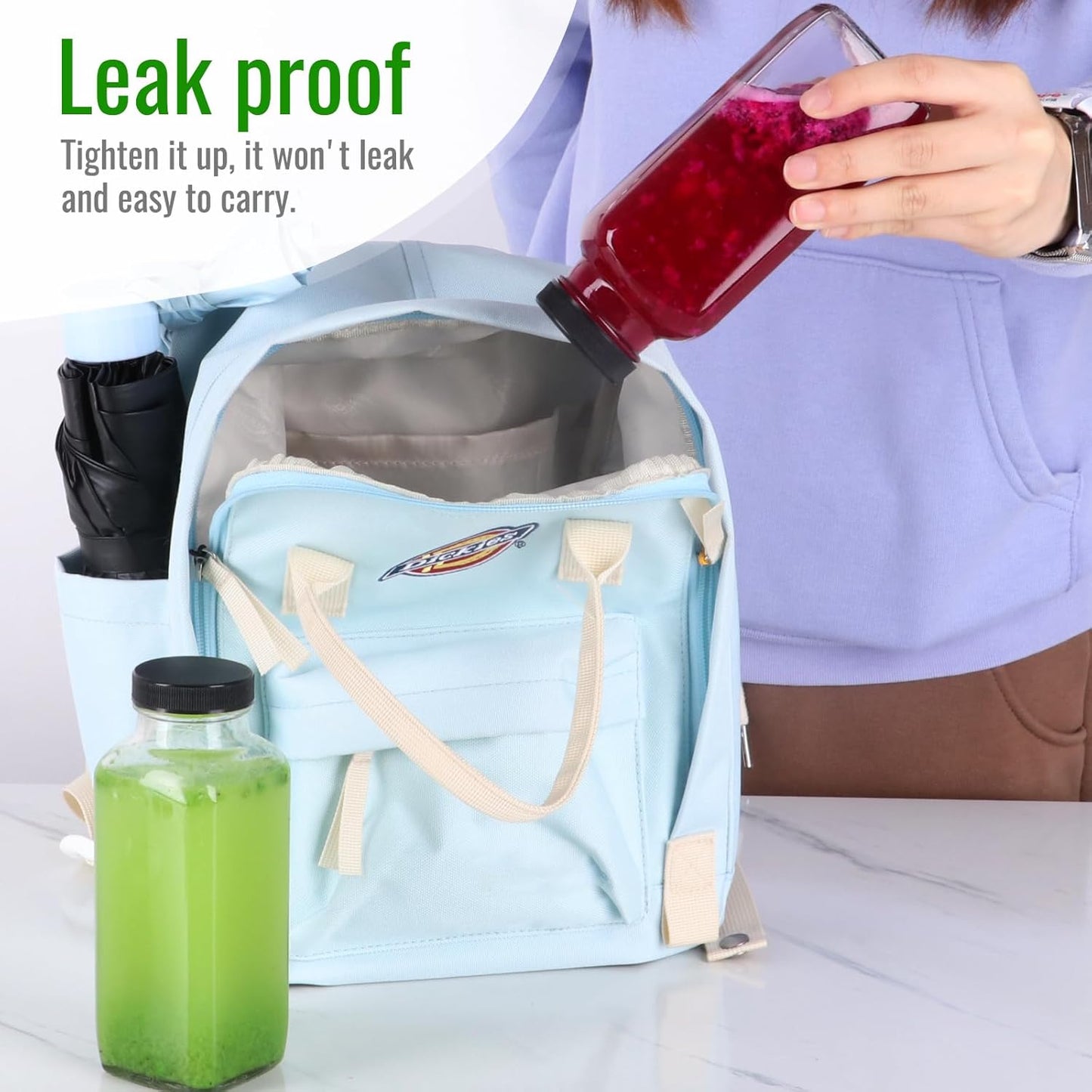 BIGIVACA 8 oz Glass Juice Bottles with Lids,3 PACK Bottles for Juicing,Square Drinking Jars Glass for Coffee,Cola,Milk,Tea in Travel,Work,School