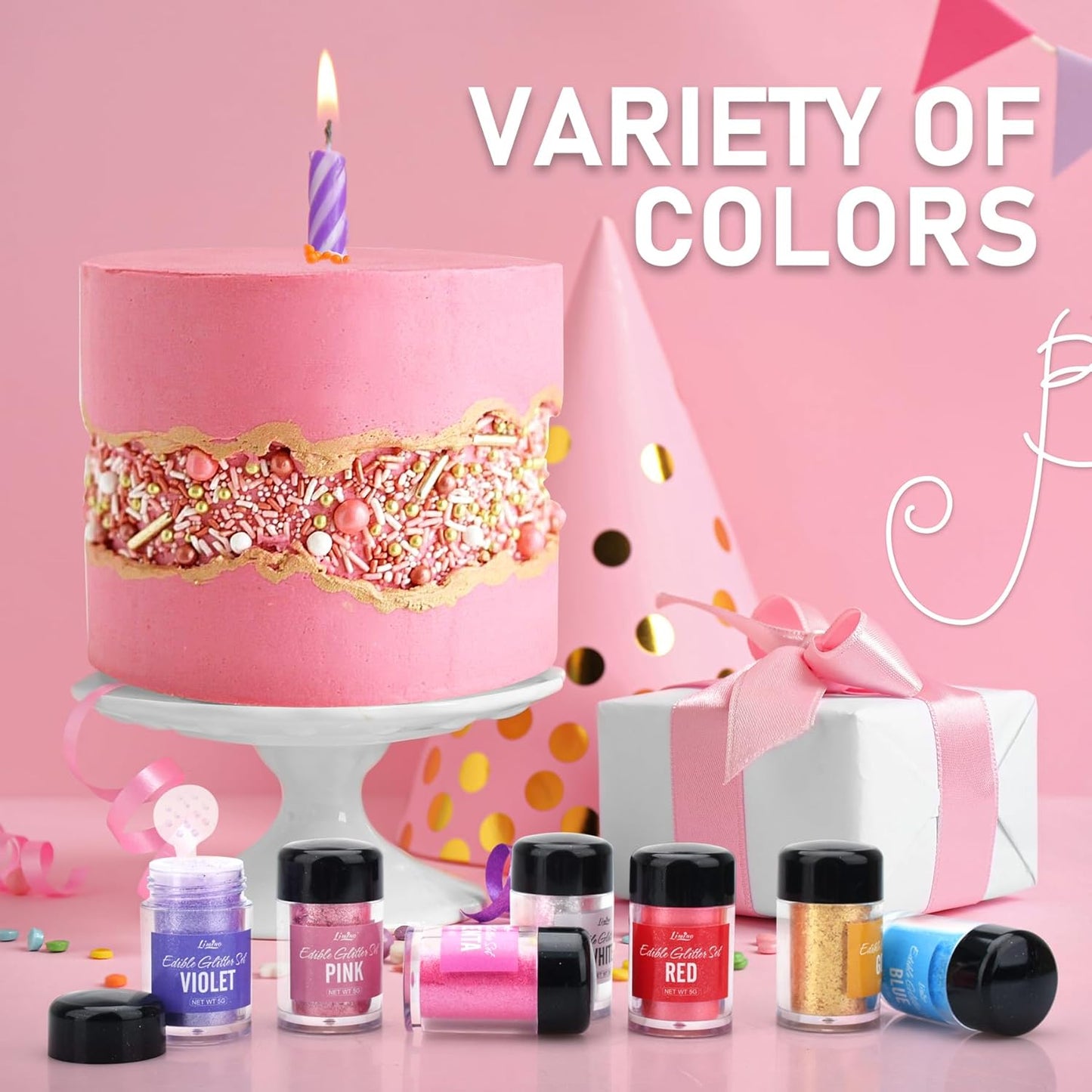 Edible Glitter - 30g Edible Luster Dust Metallic Food Grade Coloring Glitter for Drinks, Cake Decorating, Baking - Edible Dust Powder Shimmer Sprinkle Powder for Icing, Cocktail, Wine, Candy (Blue)