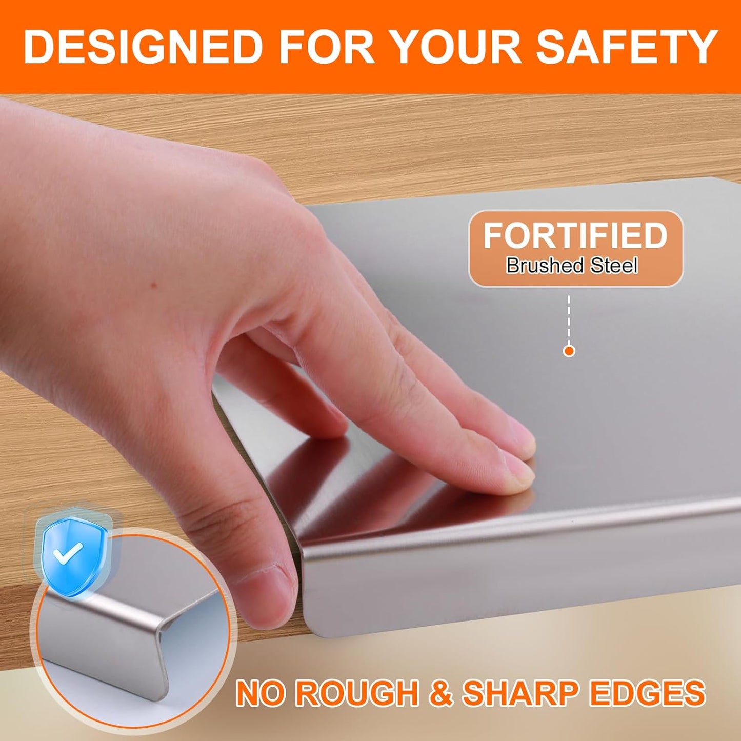 304 Stainless Steel Cutting Board with 2 Pack Non-Slip Mats, Yoposeo Heavy Duty Baking Cutting Chopping Boards for Kitchen, Meat, Fruits, Vegetables, Bread and Baking (23.6" X 15.7"/ 60 X 40cm)