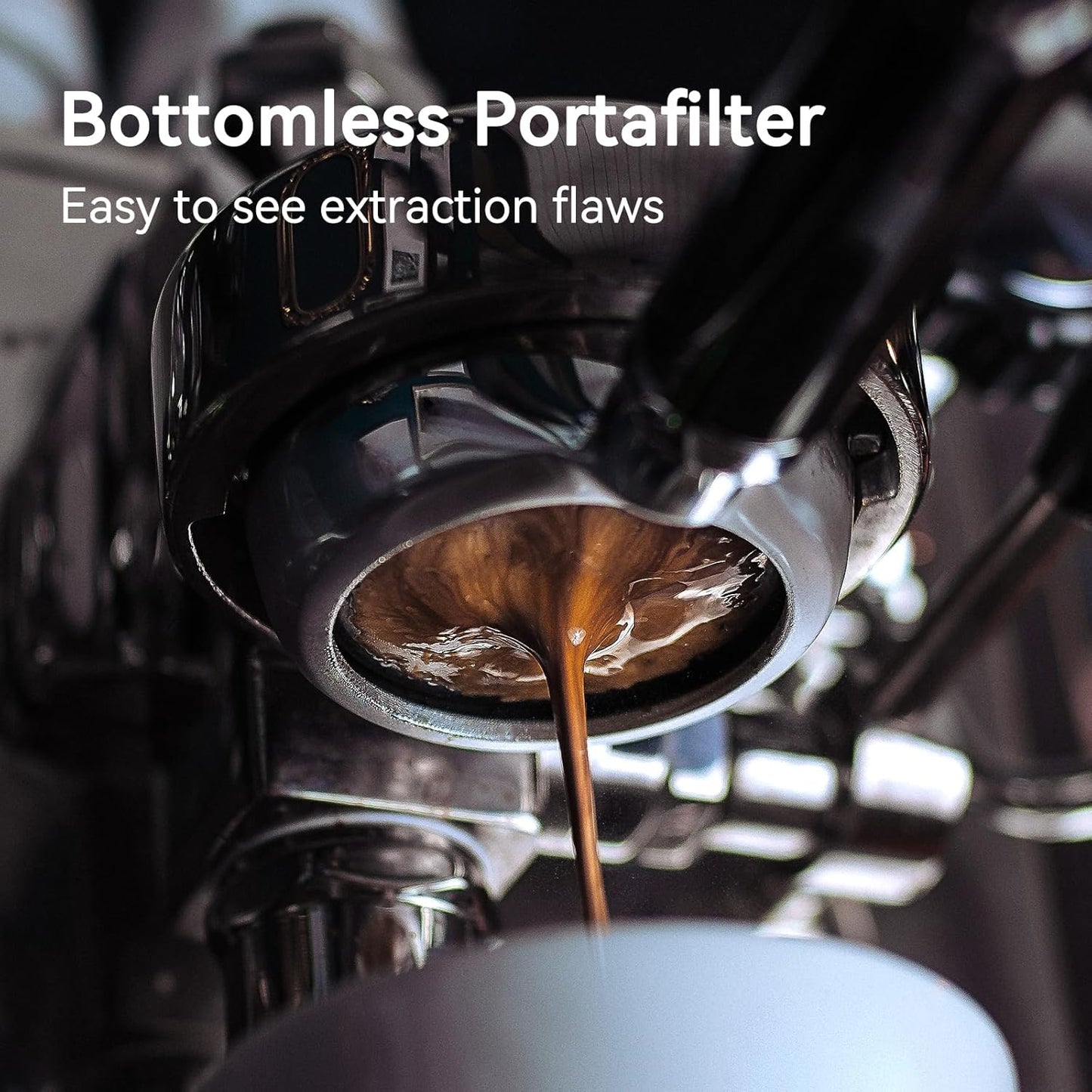 Bottomless Portafilter 58mm with Double Shot Filter Basket & Premium Walnutwood Handle, Portafilter with Puck Screen Compatible with All Breville 58mm Machines, Espresso Accessories, Silver