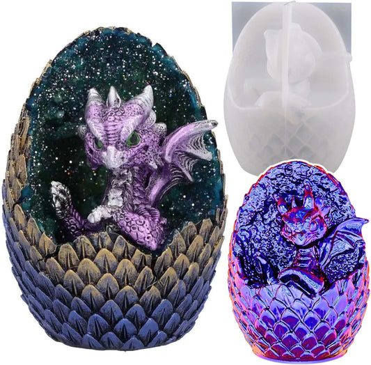 Vertical Dragon Egg Mold Dinosaur Mold Silicone Mold for Resin Dragon Candle Mold Easter Egg Mold Dragon Silicone Mold for Candles Home Decoration Mold Animal Resin Mold Cartoon Mold Dragon Mold