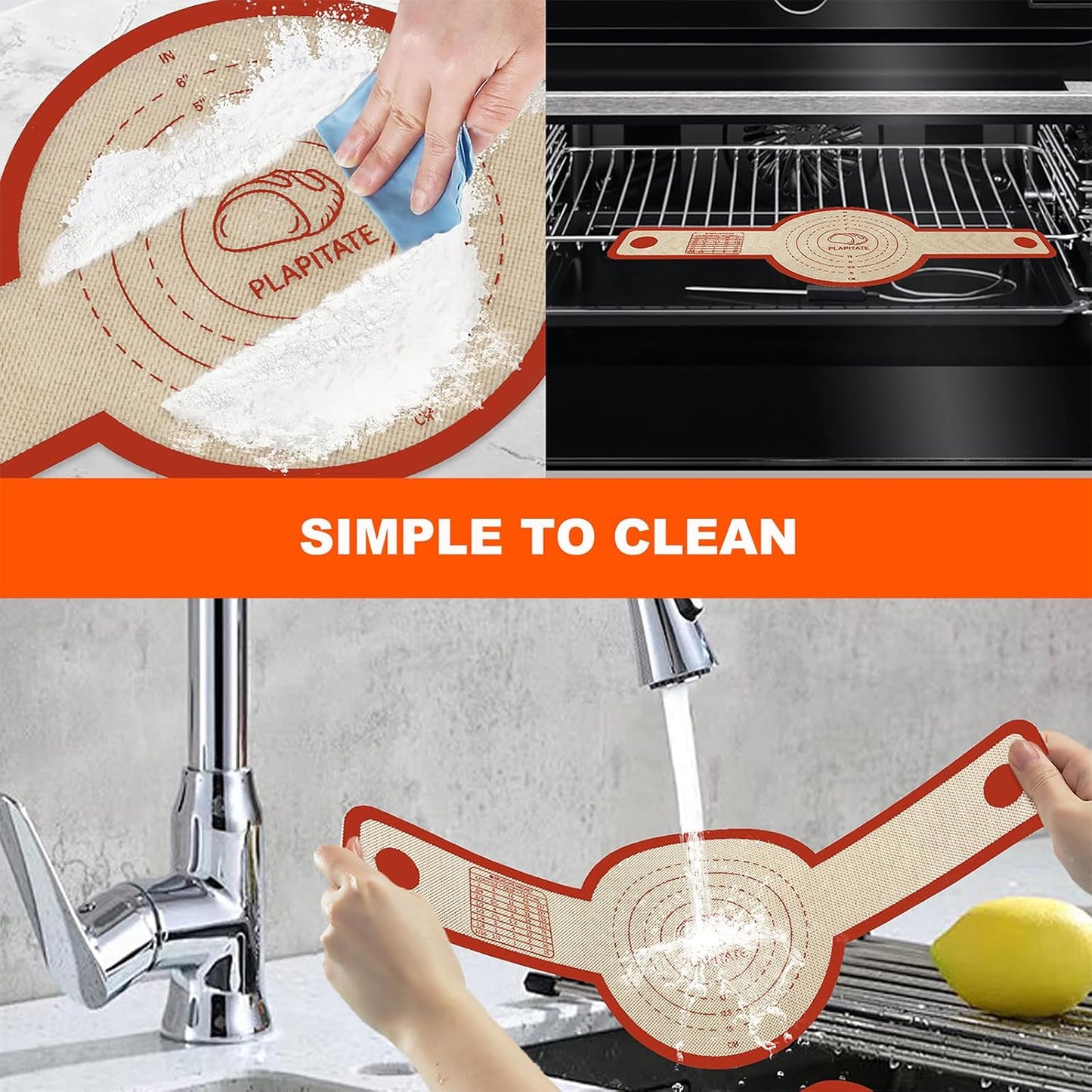 Silicone Bread Sling for Dutch Oven Liner, 2 Pack Non-Stick, Easy Clean Reusable Silicone Baking Mat with Long Handles, Easy to Transfer Sourdough Bread, Red